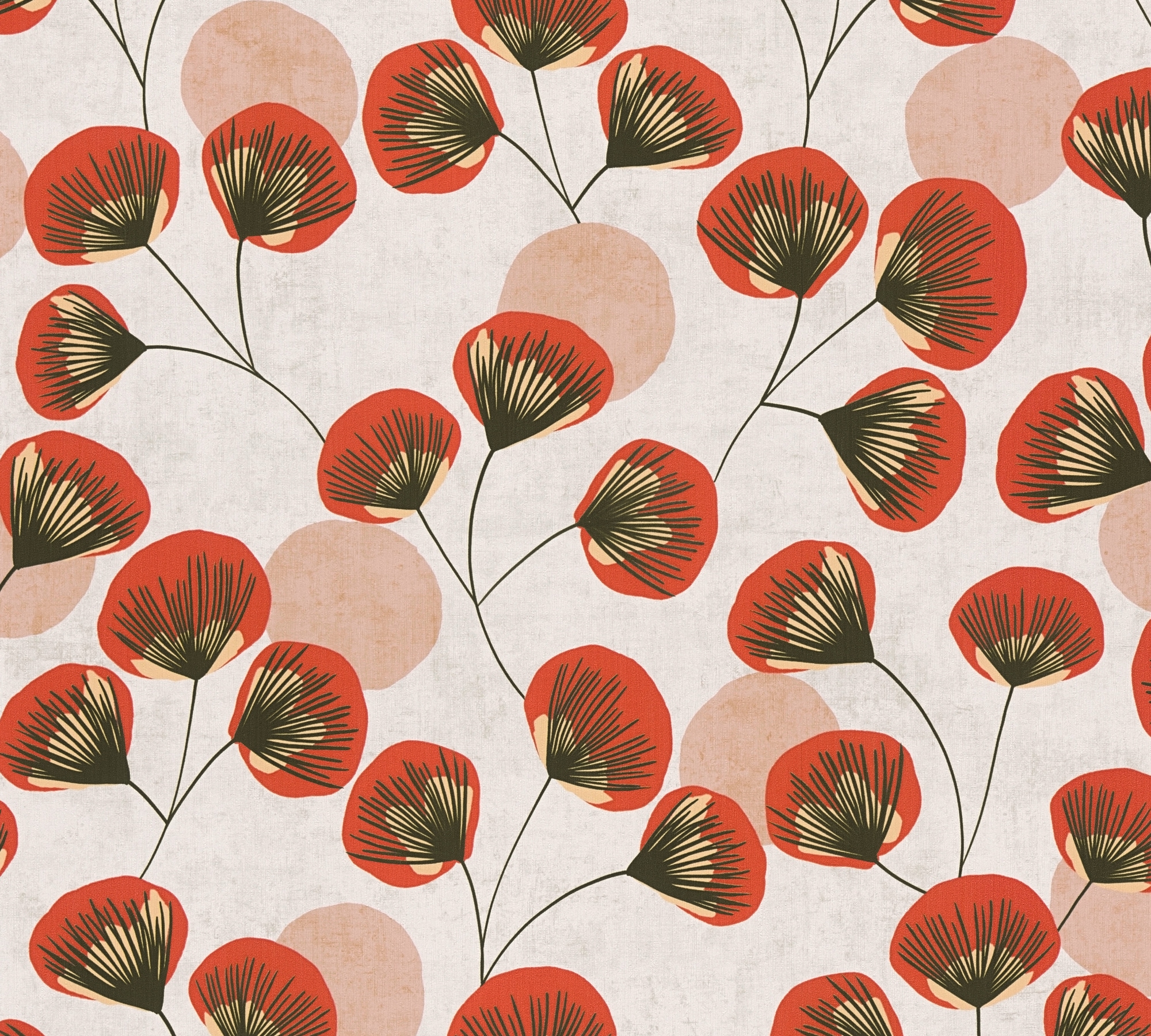 A.S. Création Vliestapete »Retro-Blumentapete mit stilisierten Blüten« matt strukturiert Elegante Blütenoptik für warme, charaktervolle Räume