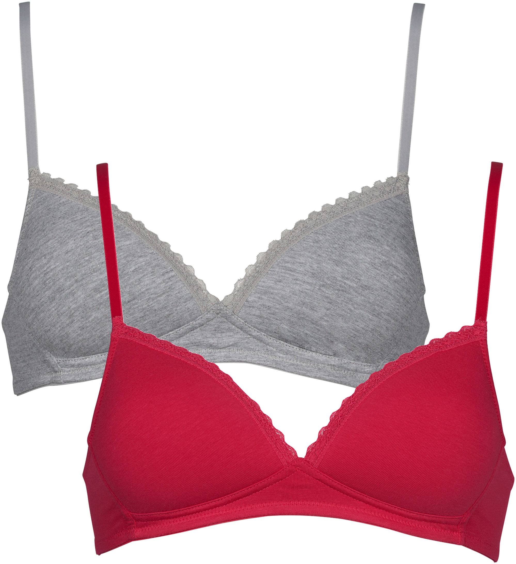 My Basic Soft-BH "padded cotton bra" 2er-Pack, mit Spitze, wattiert, ohne B günstig online kaufen