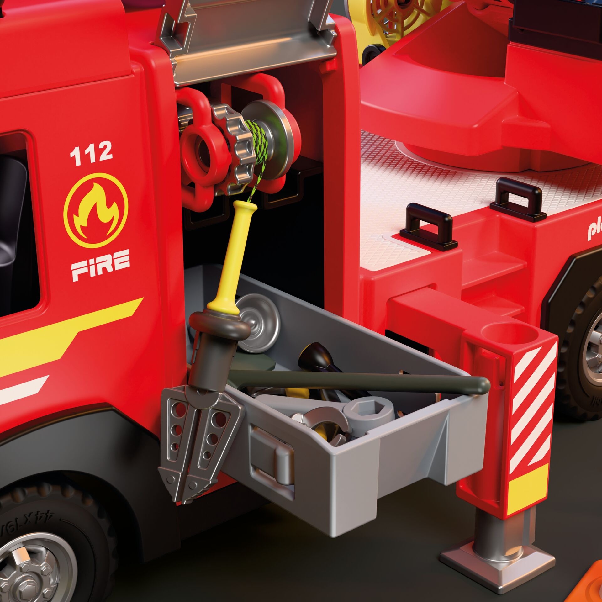 Playmobil® Konstruktions-Spielset »Feuerwehr-Leiterfahrzeug (72192), City Action« mit Licht- und Soundeffekten
