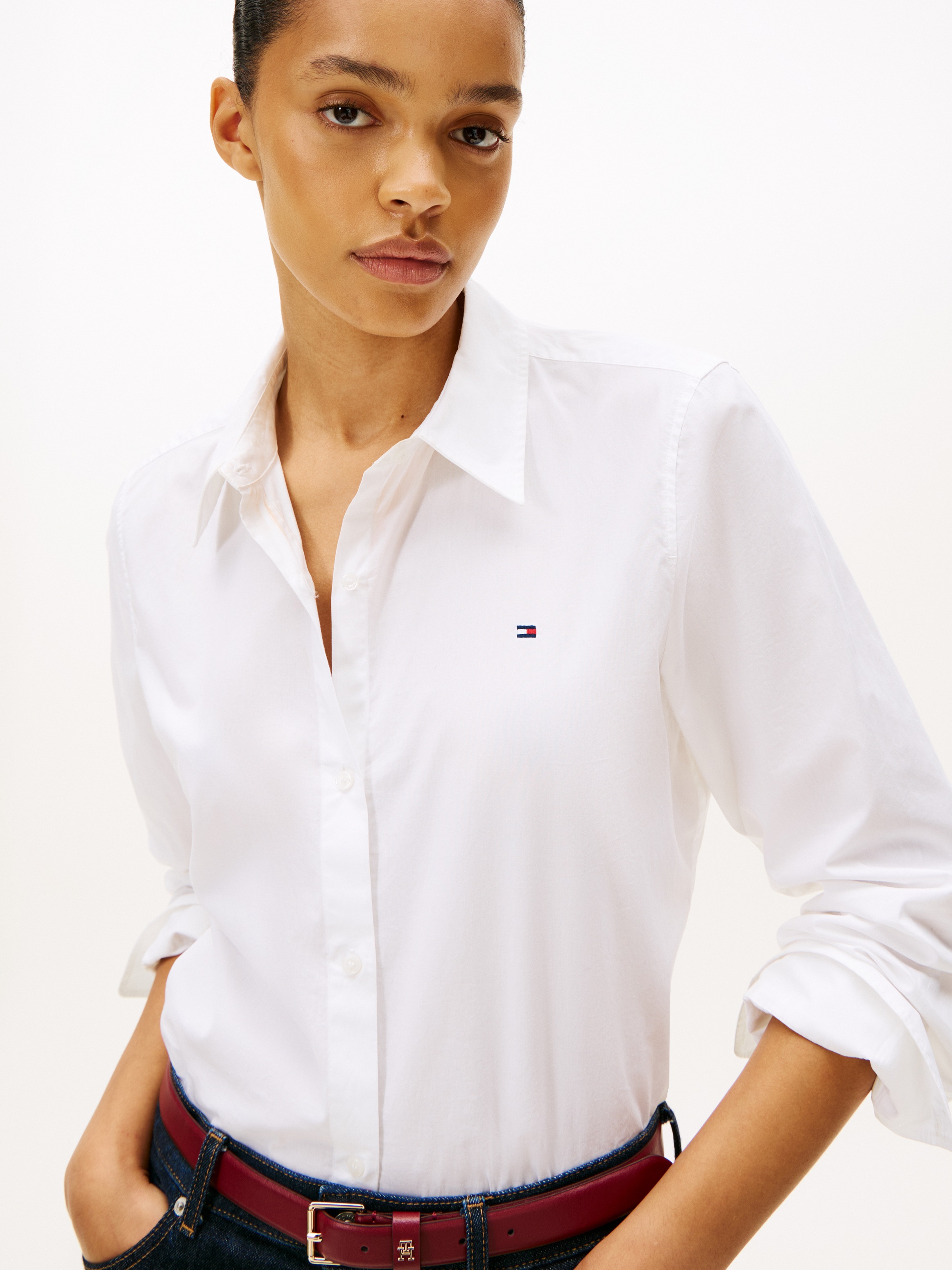 Tommy Hilfiger Hemdbluse "ESS POPLIN REGULAR SHIRT" Langarm, Regular Fit günstig online kaufen