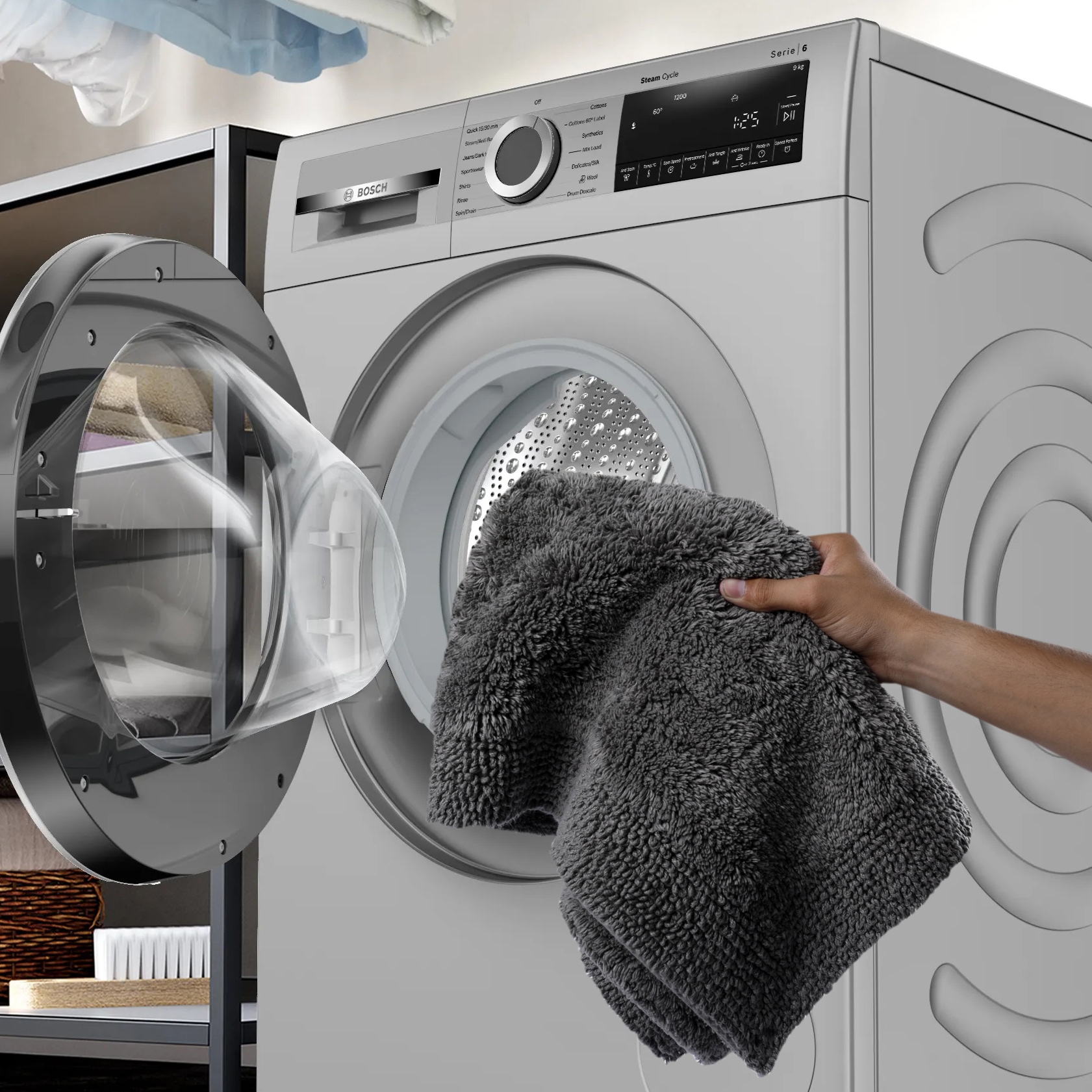 OTTO home Badematte »Kapra, Badvorleger, Badezimmer Teppich« Höhe 14 mm beidseitig nutzbar | fußbodenheizungsgeeignet | strapazierfähig mit Bordüre, Badteppich, Badematte, Baumwolle