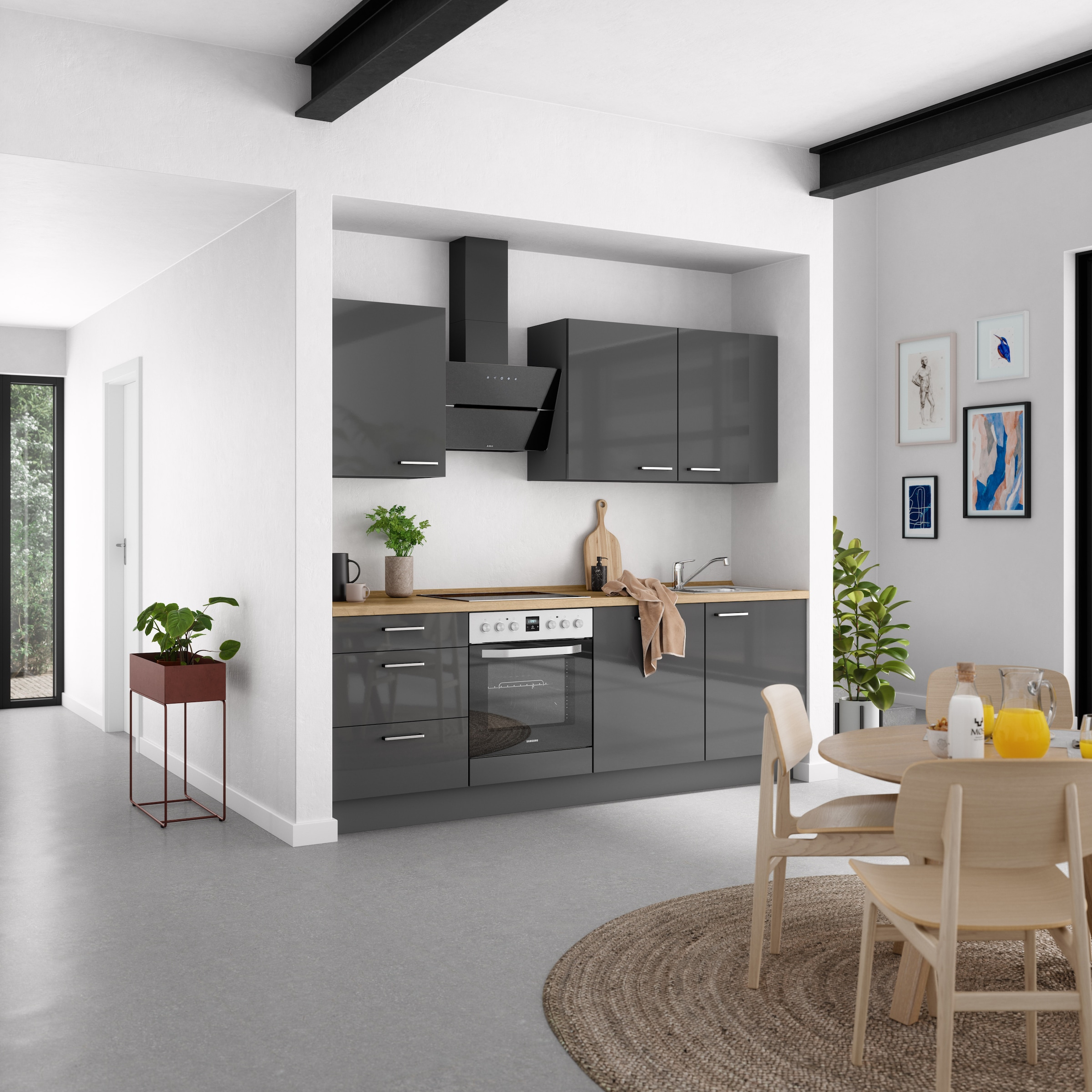 nobilia® Küchenzeile »"Flash II"«, vormontiert, Ausrichtung wählbar, Breite 240 cm, wahlw. mit E-Geräten