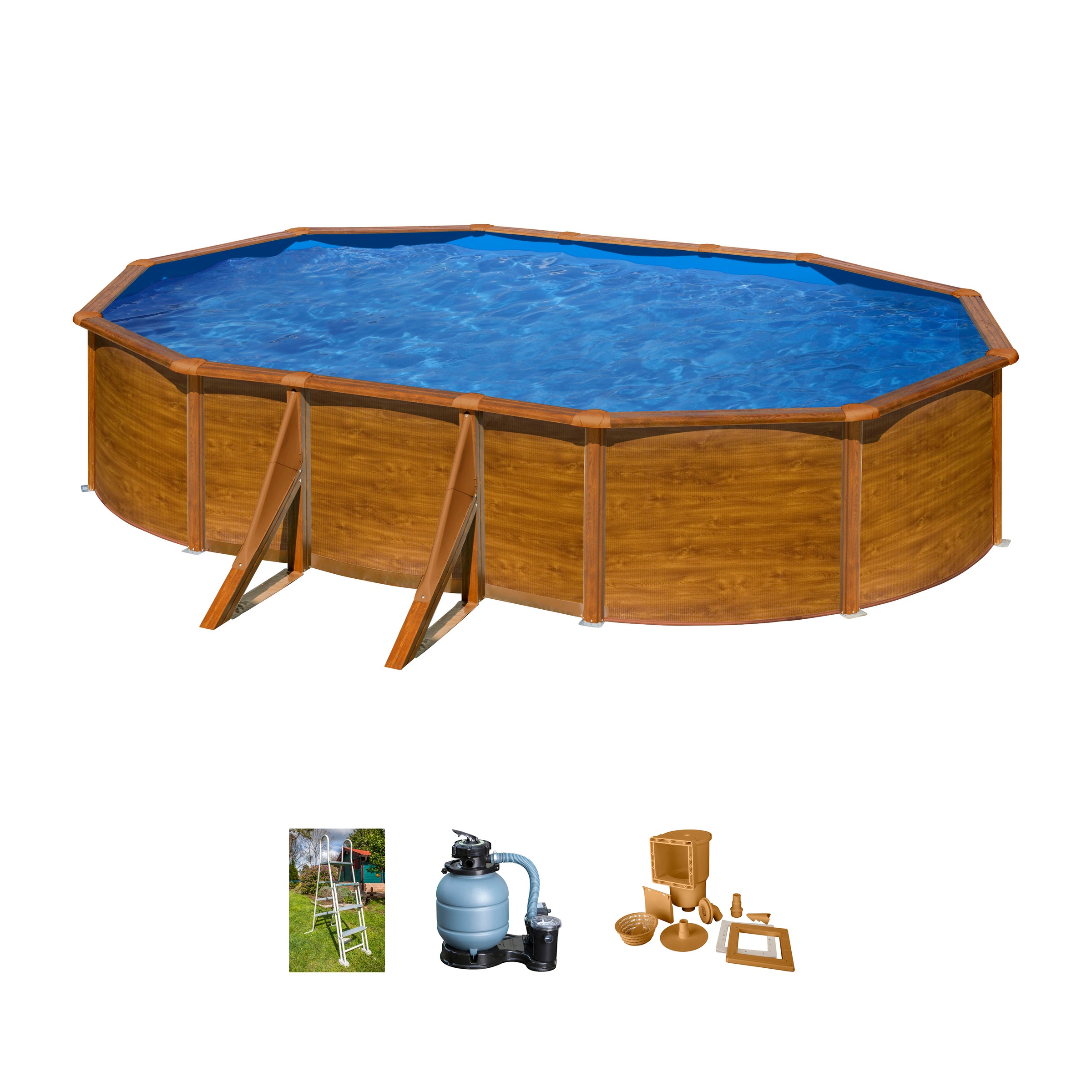 Gre Ovalpool "PACIFIC" Maße inkl. Stützen 610 x 575 x 120 cm günstig online kaufen