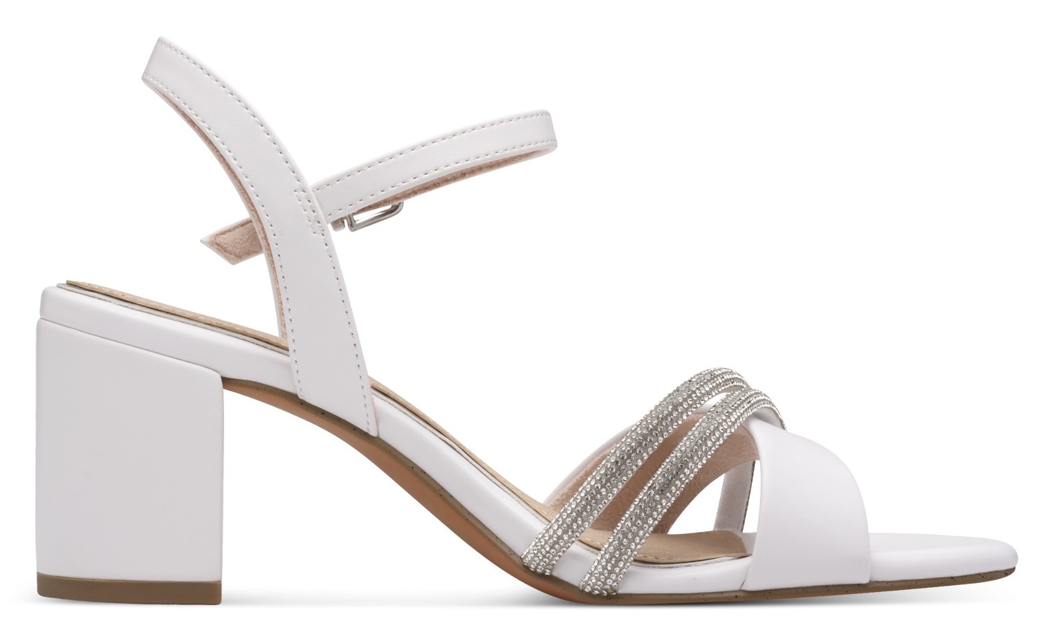 MARCO TOZZI by GMK Sandalette, Blockabsatz, Hochzeitsmode, Festtagsschuh, funkelnde Strasssteine