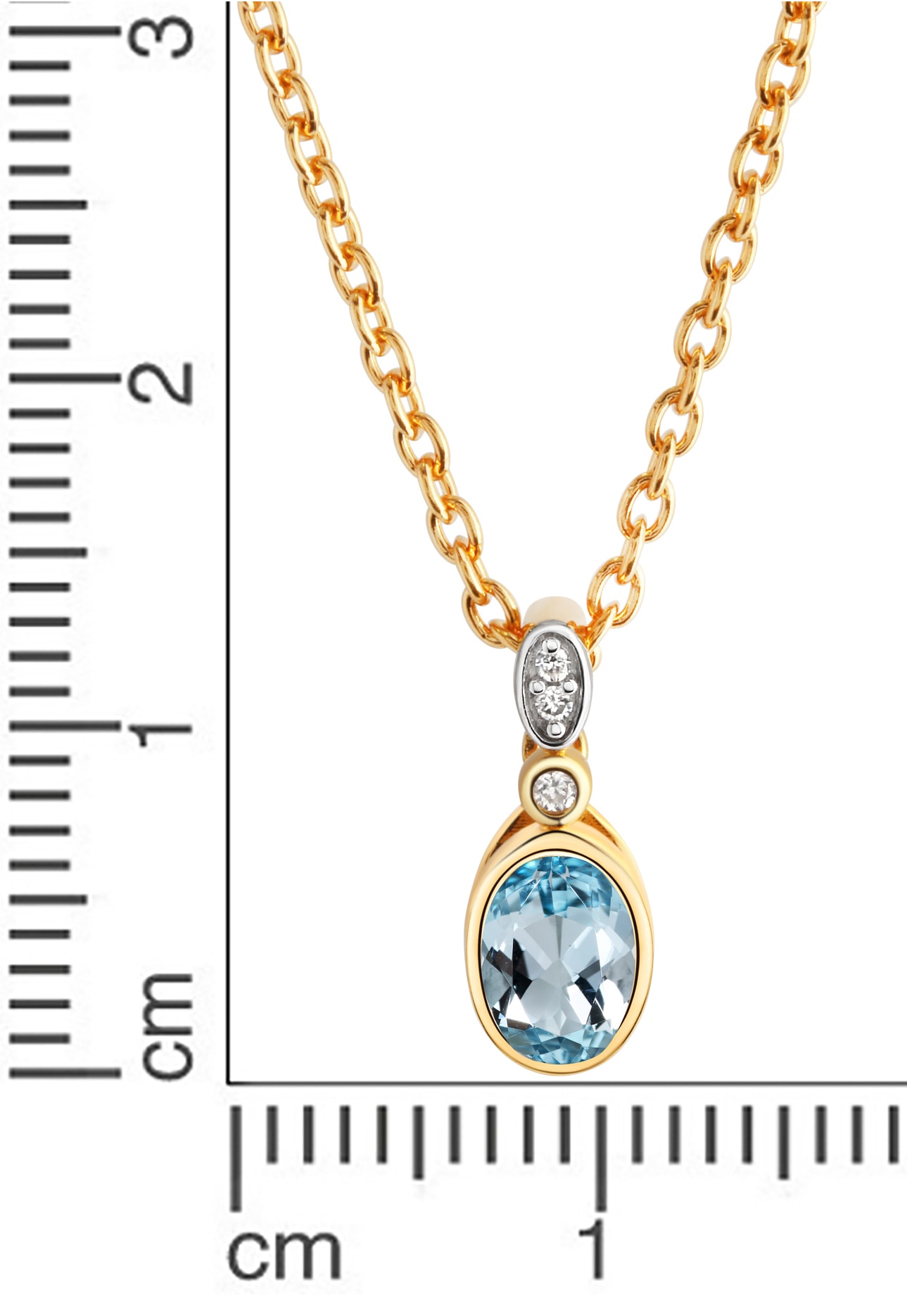 Firetti Kette mit Anhänger »Schmuck Geschenk Silber 925 Halsschmuck Halskette Ankerkette«, mit Blautopas (behandelt), Zirkonia (synth.)