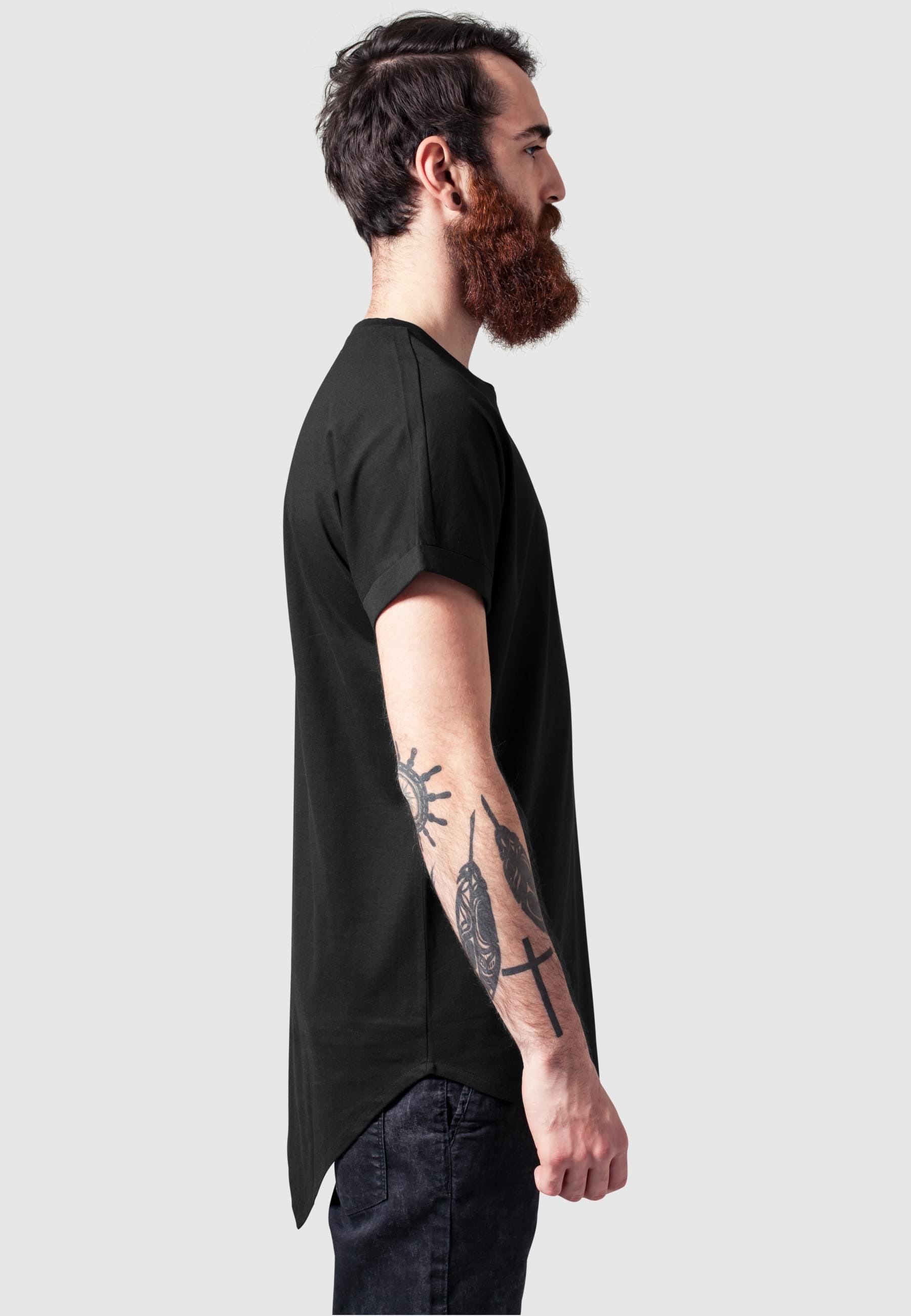 URBAN CLASSICS Langarmshirt »Urban Classics Herren Asymetric Long Tee«, (1 tlg.)