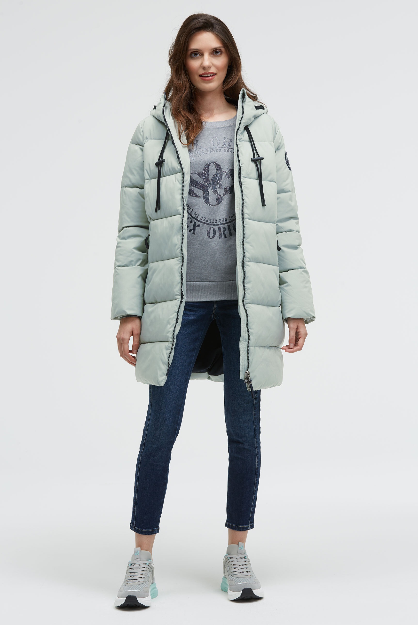 SOCCX Parka mit Kapuze mit Zwei-Wege-Reißverschluss