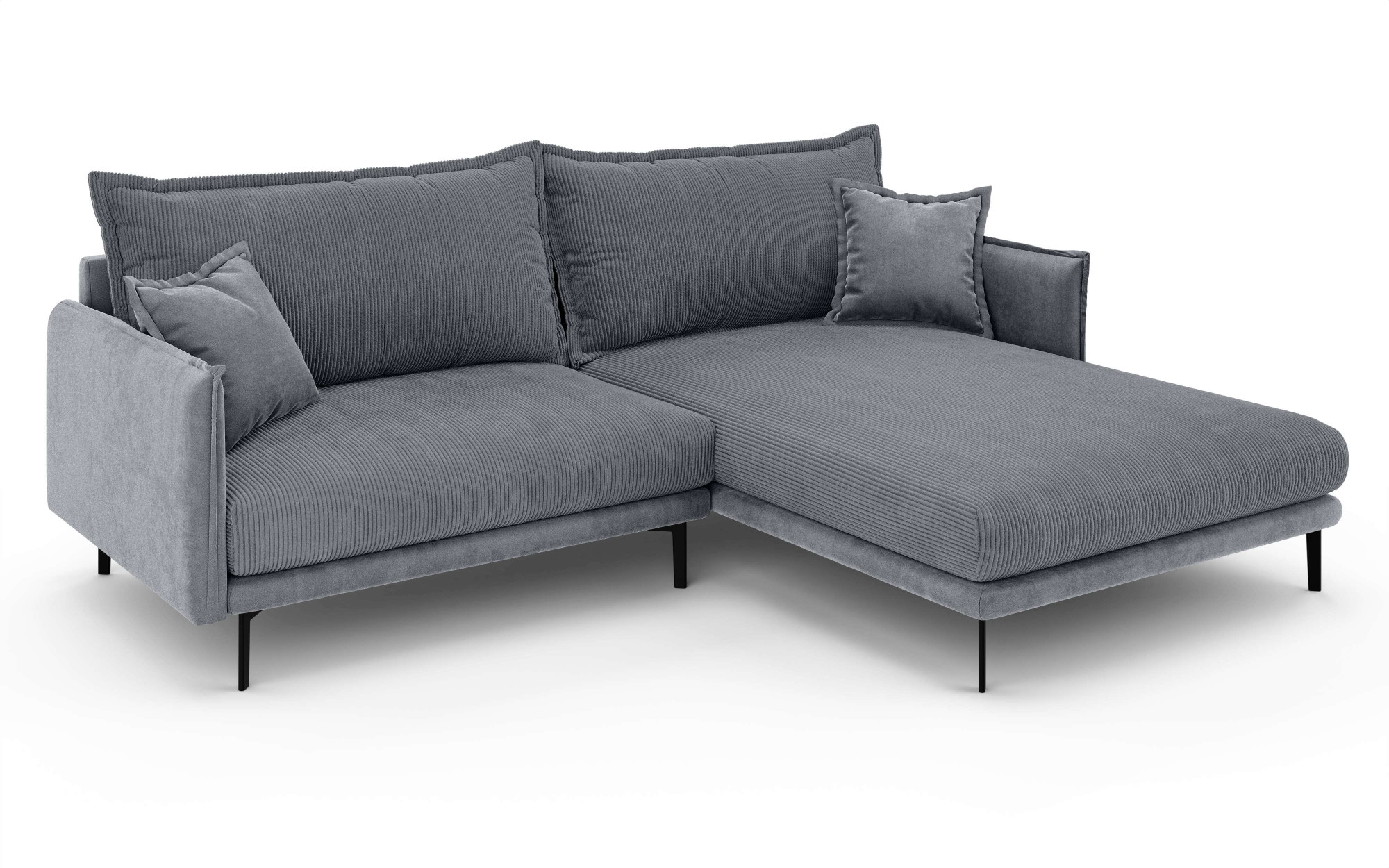 INOSIGN Ecksofa »ALEXANDRIA mit Recamiere rechts oder links bestellbar, moderne Bezüge«, L-Form mit Wellenunterfederung, Maße: B/H/T 246/86/190 cm