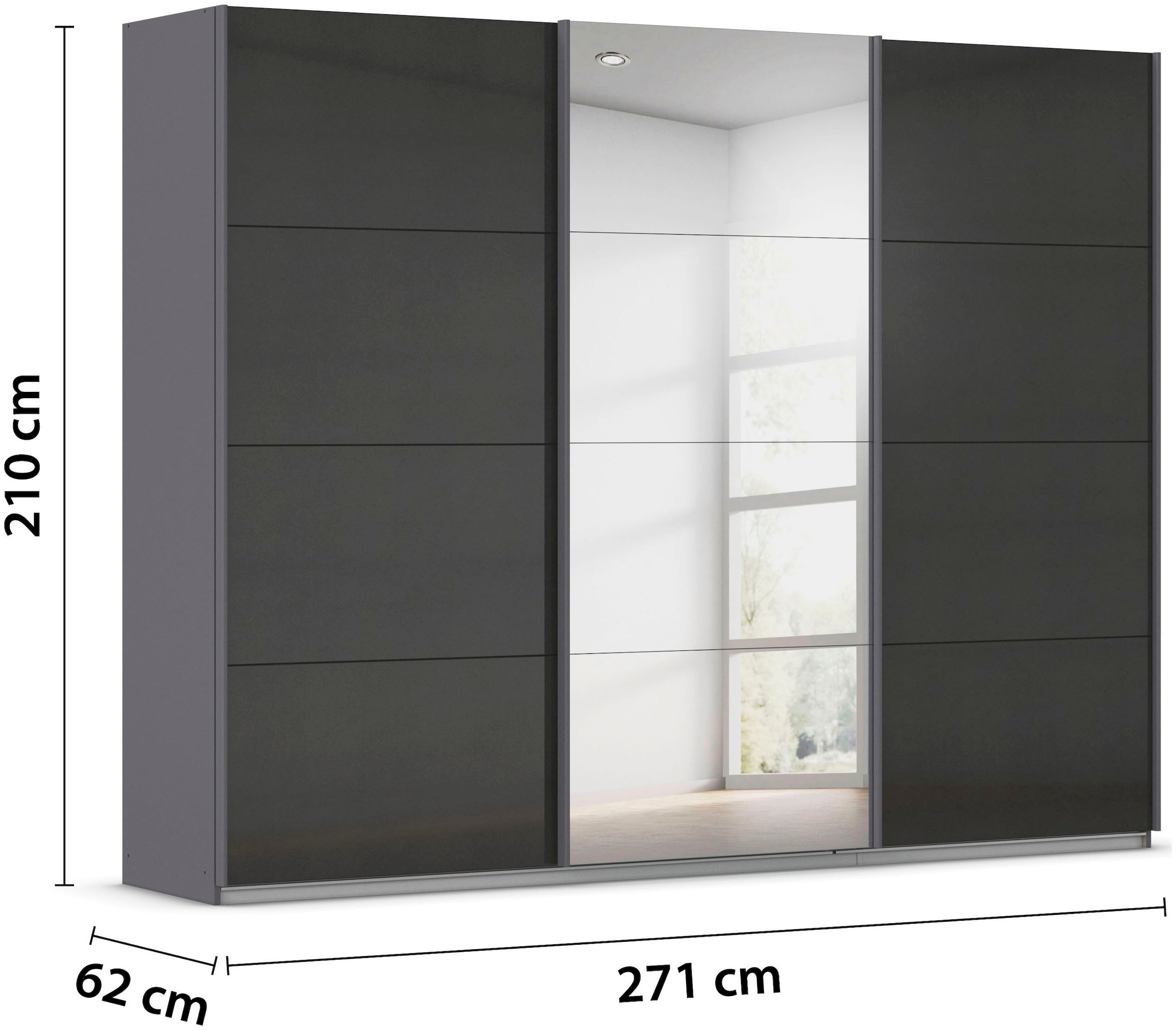 rauch Schwebetürenschrank »Kleiderschrank Schrank OTTO´S CHOICE Garderobe AGORDO«, (in zwei Griff-Farben), Top Innenausstattung, in 4 Breiten und 2 Höhen MADE IN GERMANY