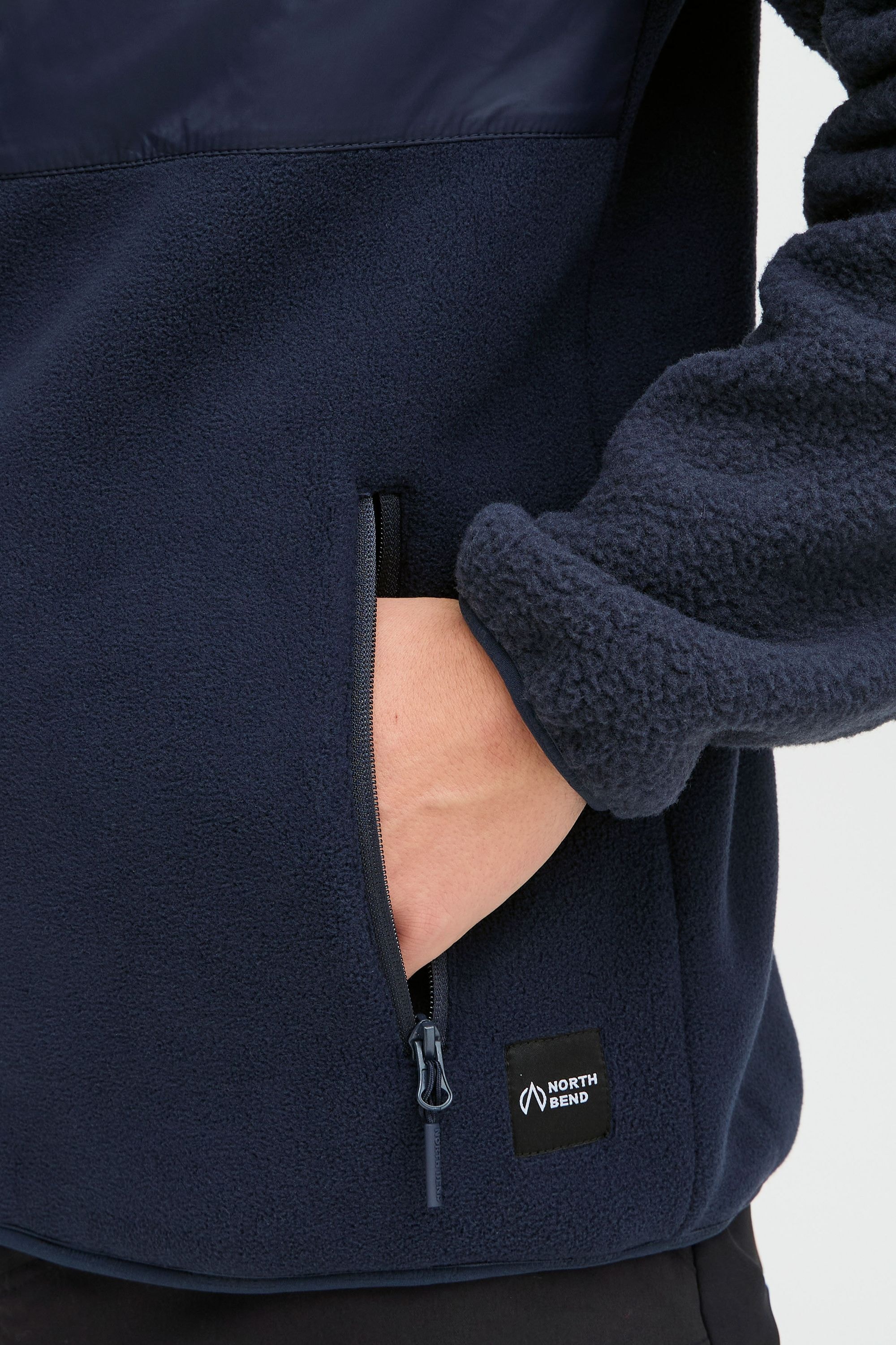 North Bend Fleecejacke »Fleecejacke NBMatej M«, mit Kapuze