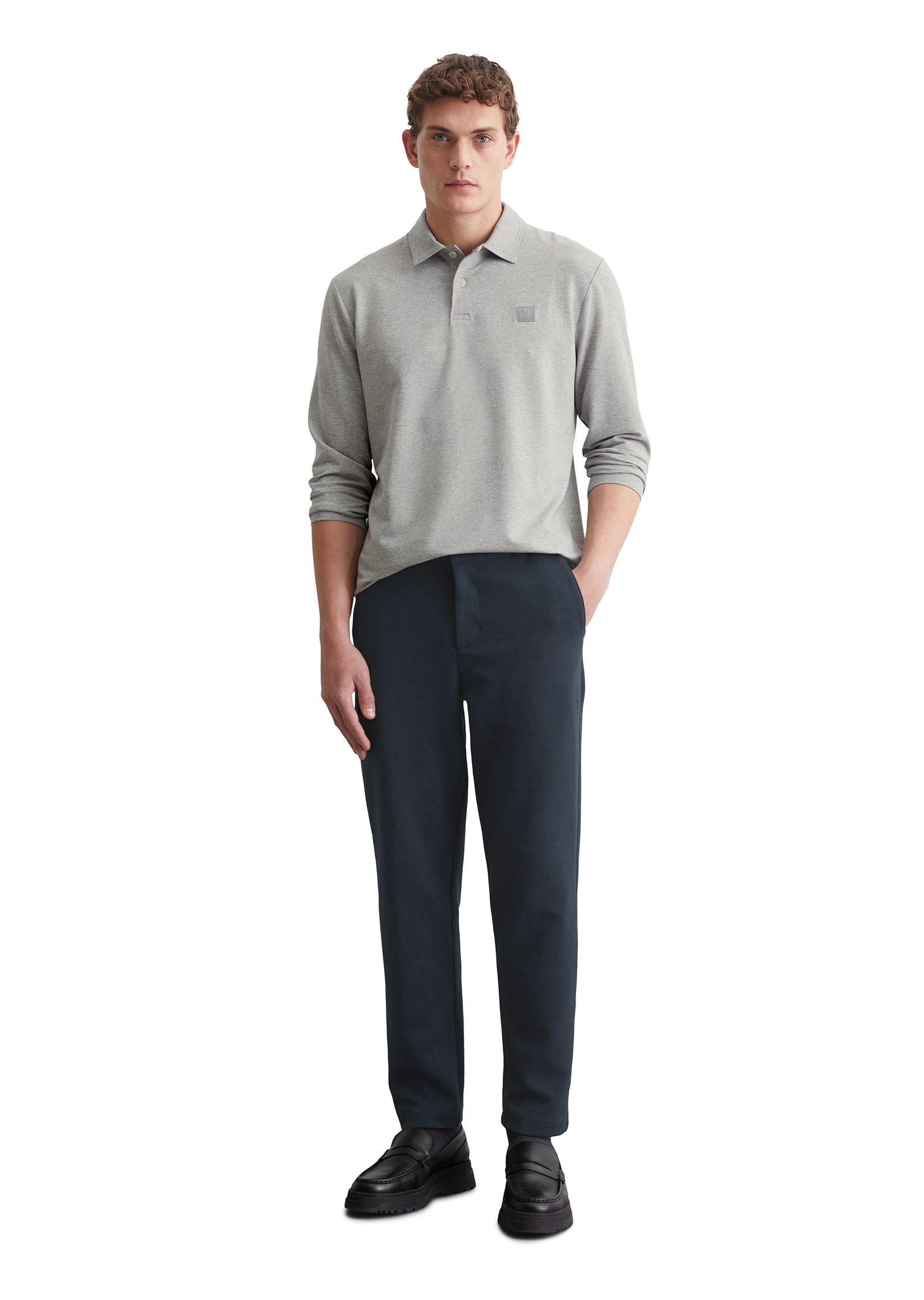 Marc O'Polo Langarm-Poloshirt »aus weichem Bio-Baumwoll-Viskose-Mix«