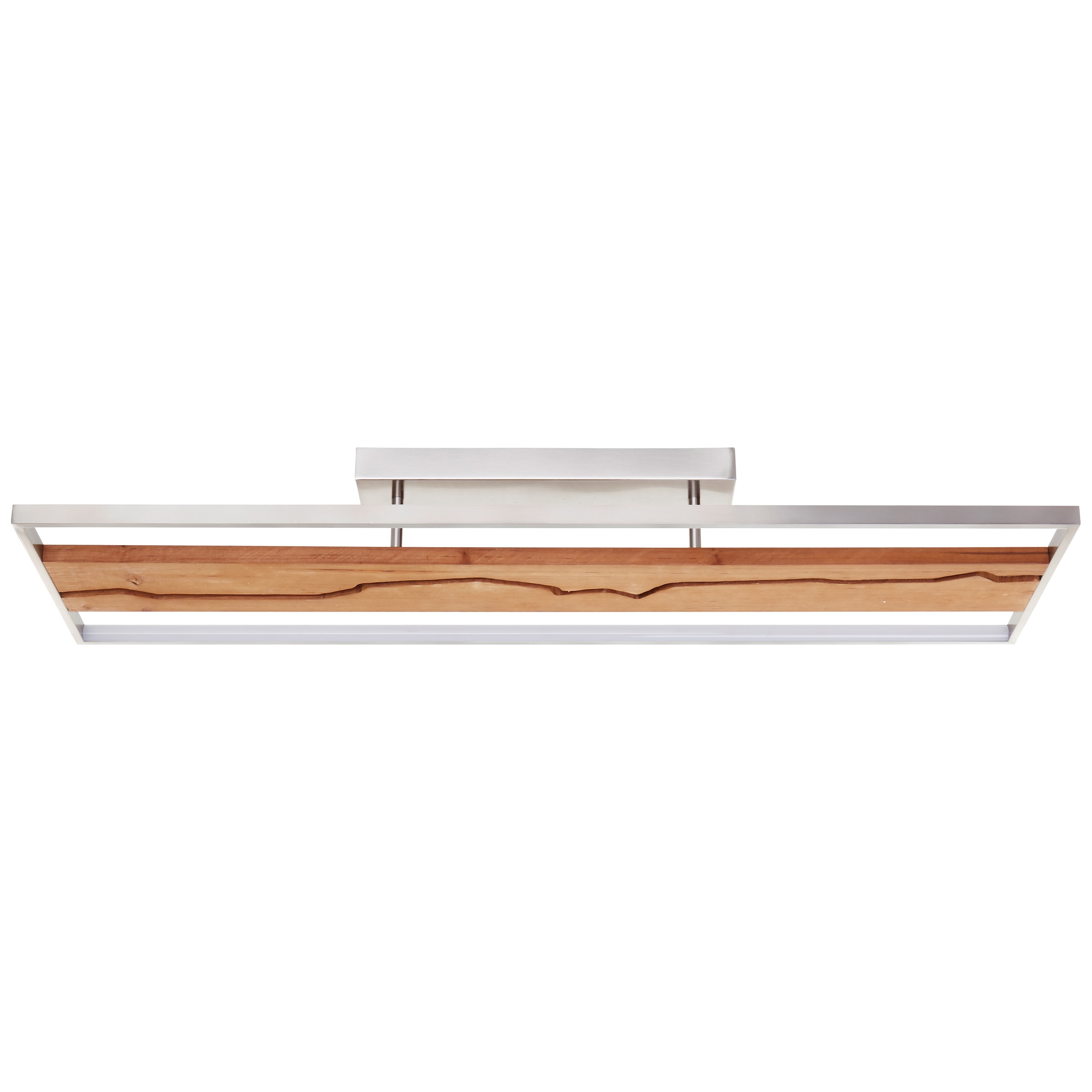 LED Deckenleuchte »Thunder«, 100 x 30cm, 6000lm, 3000K, 3-Stufen dimmbar, Holz/Metall,...