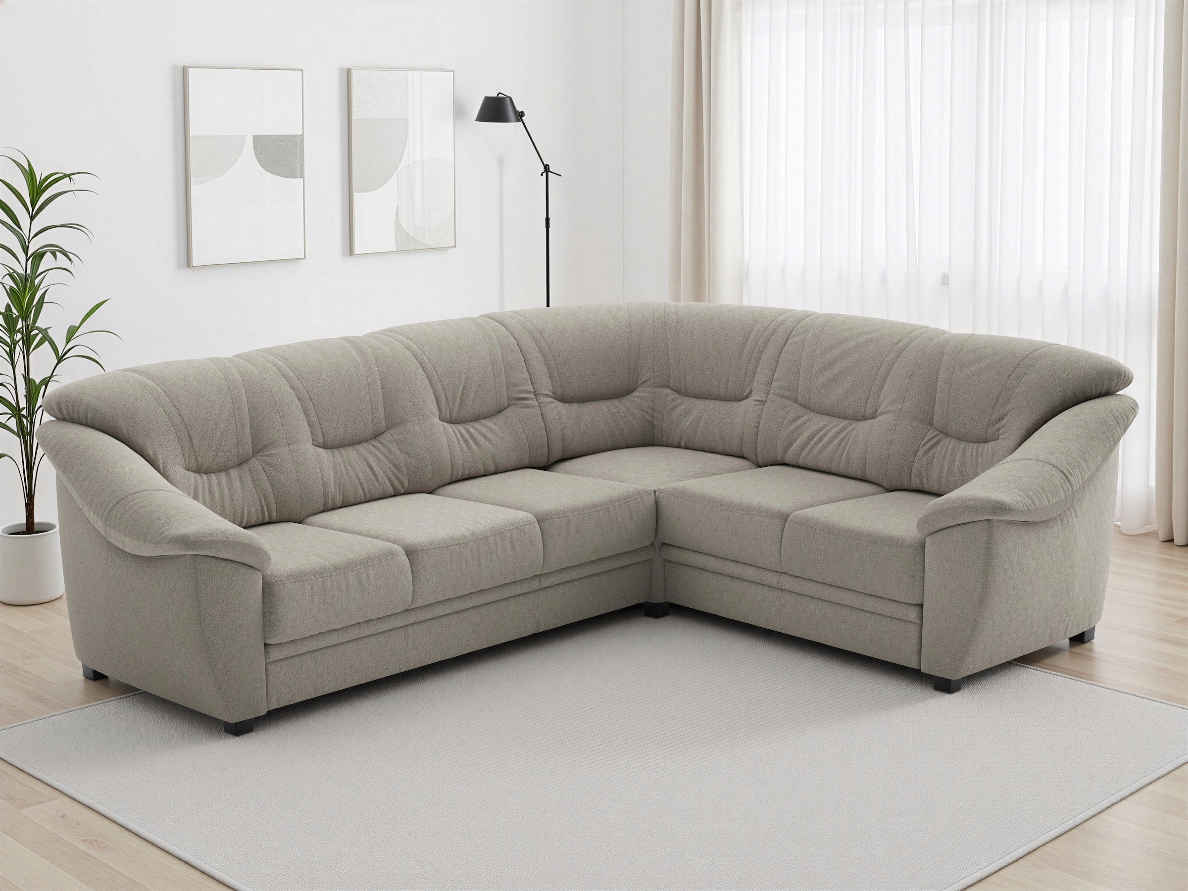 sit&more Ecksofa "Savona L-Form, B. 262 cm, Komfortsitz, Eckcouch mit Stoff- & Lederwahl" optional Schlaffunktion, Liegefl. 120x195 cm