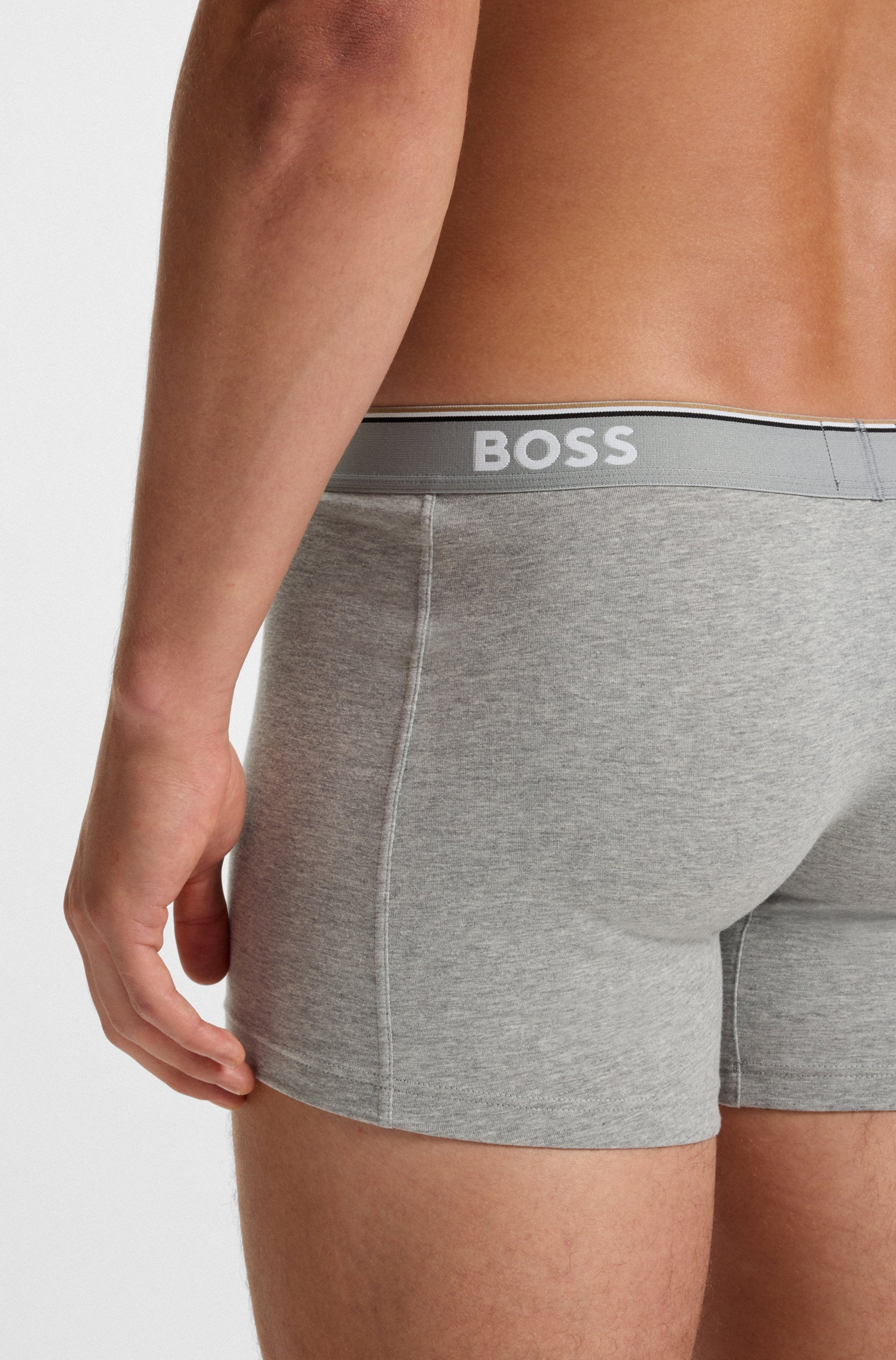 BOSS Langer Boxer »Brief 3 PACK«, mit farblich passendem Webbund