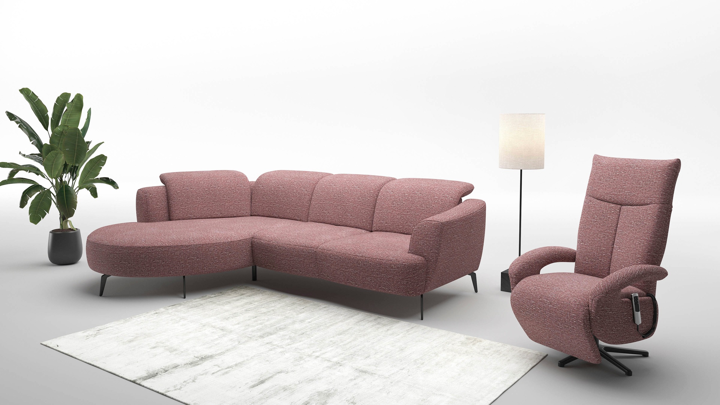 sit&more Ecksofa »Zoe«, ink.Sitztiefenverstellung, wahlweise mit Kopfteilverstellung