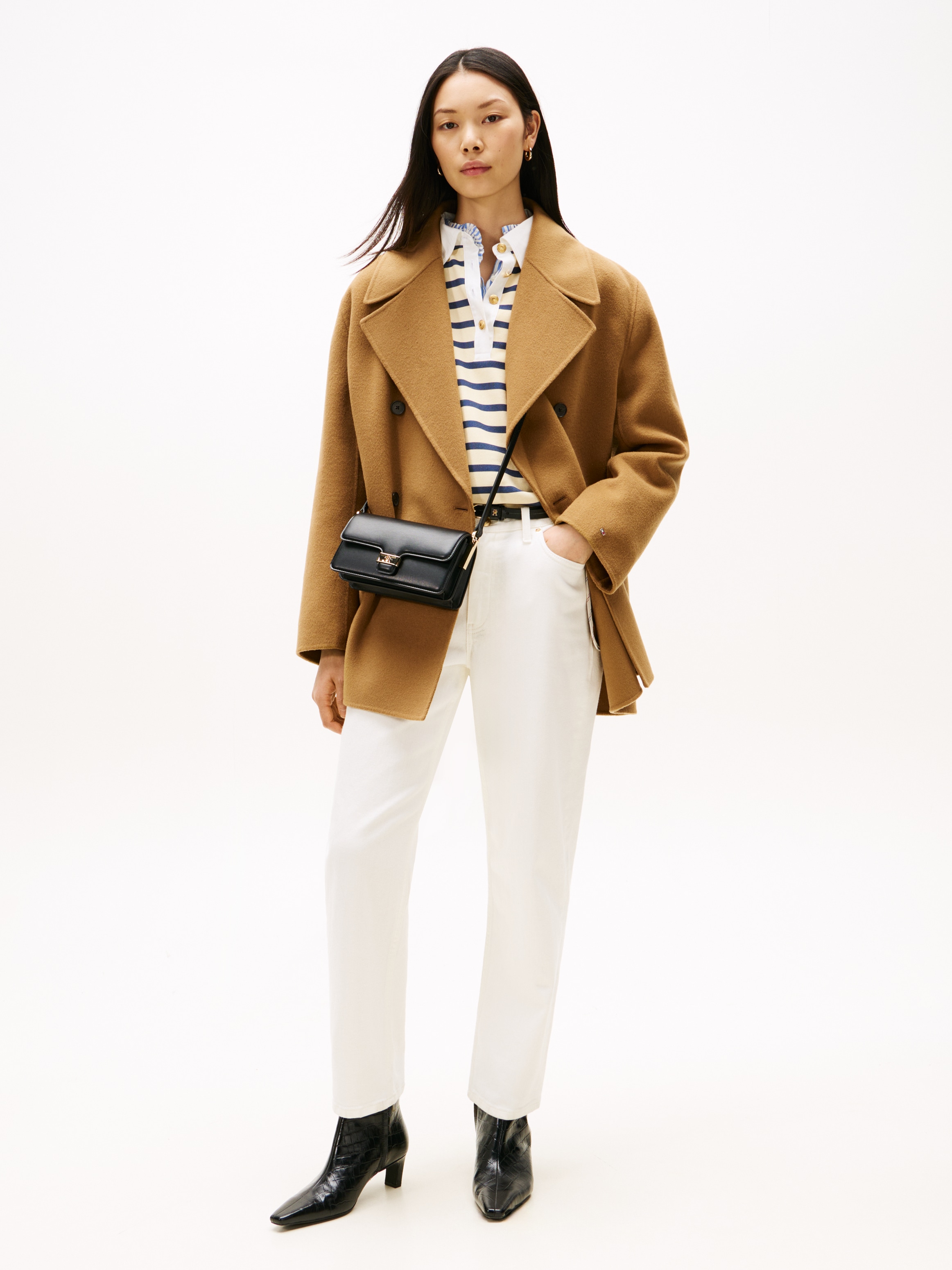 Tommy Hilfiger Kurzmantel »DF WOOL BLEND REG PEACOAT«, aus reiner Wolle