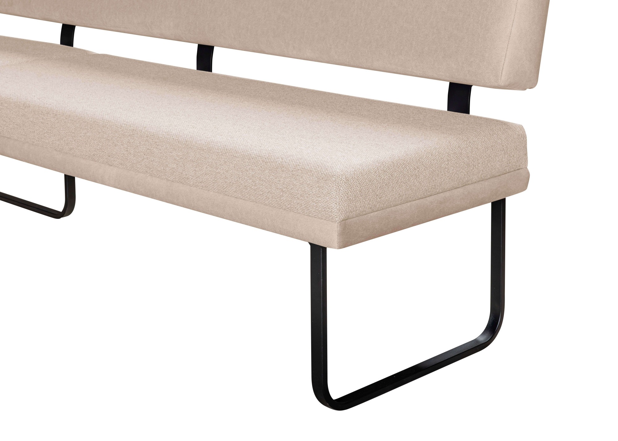 OTTO home Eckbank »Gabi Esszimmerbank, Bank, Küchenbank, Polsterbank« Gestell aus matt-schwarzem Flachmetall, stabil, 2-Stoff-Design