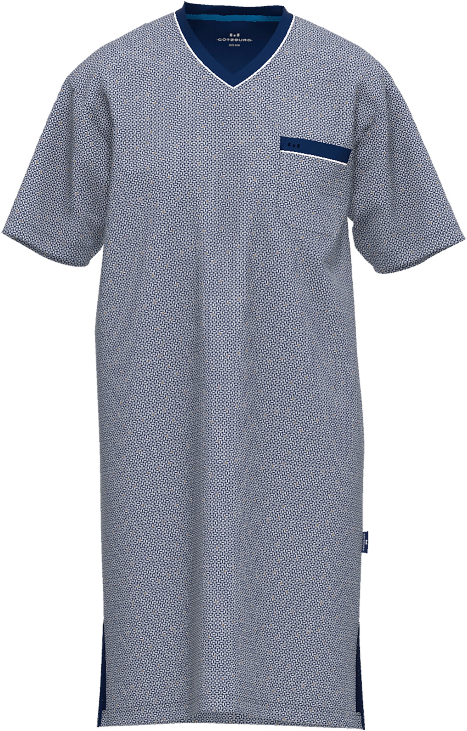GÖTZBURG Nachthemd "Brooklyn" Brusttasche V-Ausschnitt, Kurzarm, Brusttasch günstig online kaufen