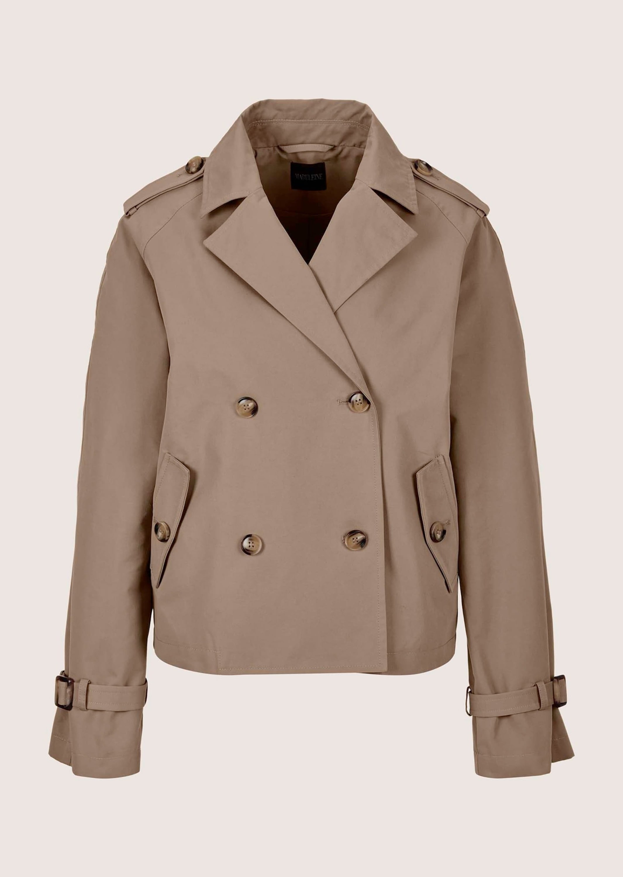 MADELEINE "Trenchcoat Kurzjacke mit Reverskragen" Saumriegel