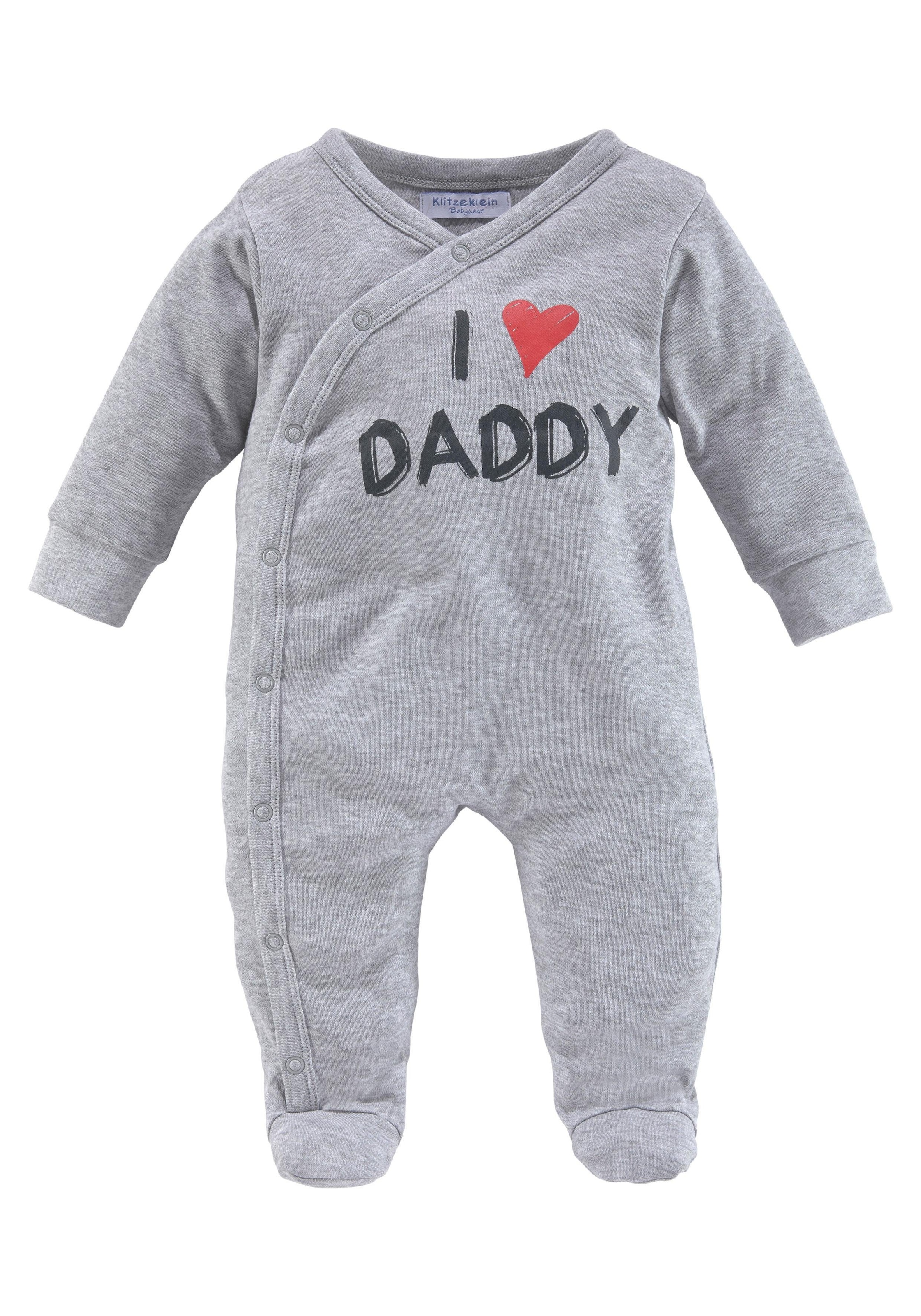 Klitzeklein Schlafoverall »I love Mummy / I love Daddy«, (Packung, 2 tlg.), aus Bio-Baumwolle, Baby-Overalls