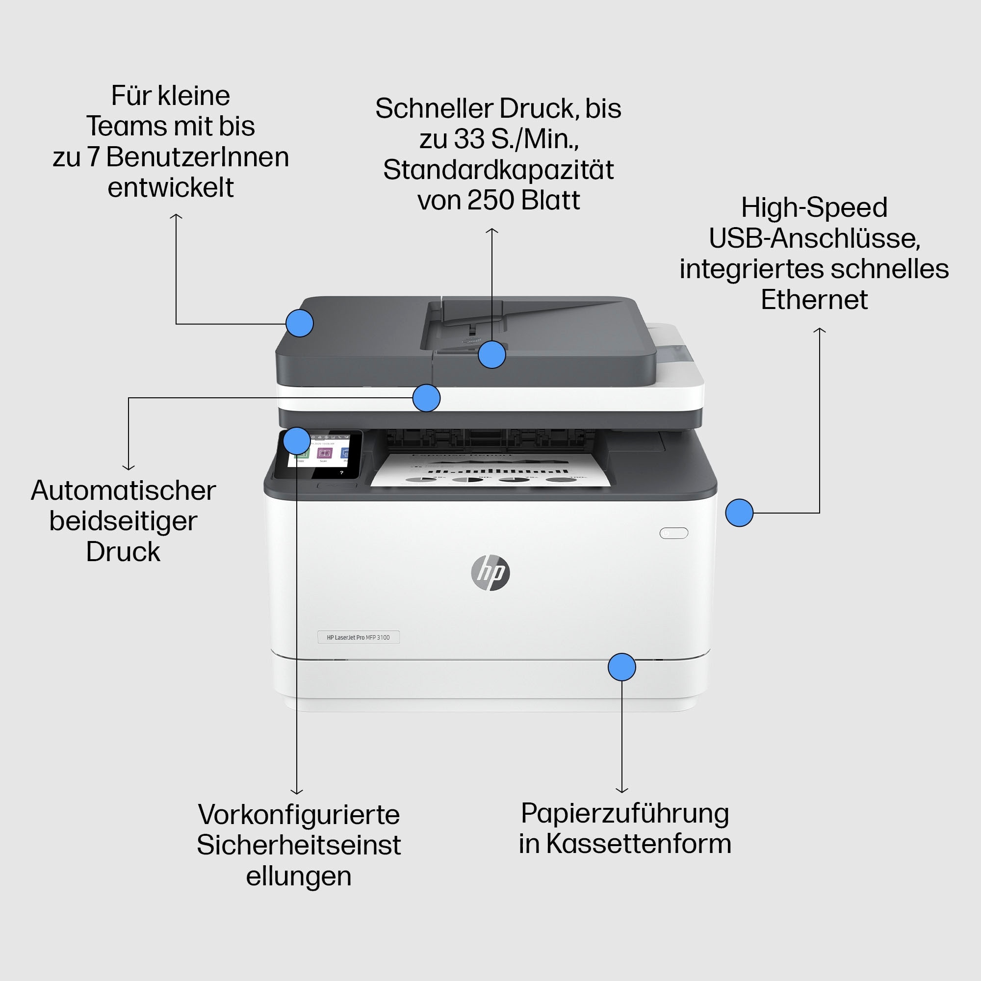 HP Multifunktionsdrucker | kompatibel HP BAUR 3102fdn«, Ink Pro Instant »LaserJet