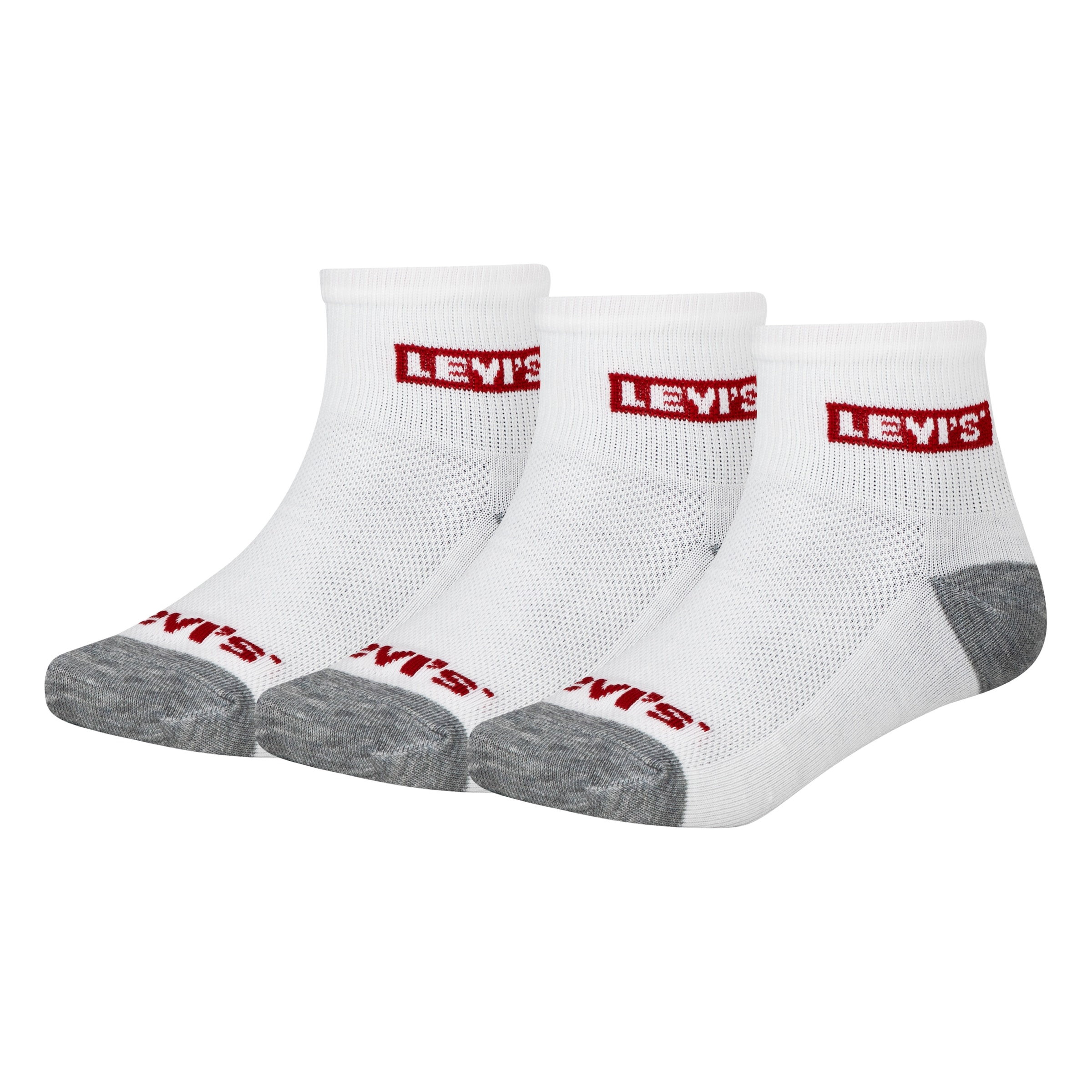 LEVI'S KIDS Mädchen Kurzsocken "LHN BOX TAB LOW CUT 6PK MarkeL", weiß, Gr. 5, Materialmix, Socken, UNISEX