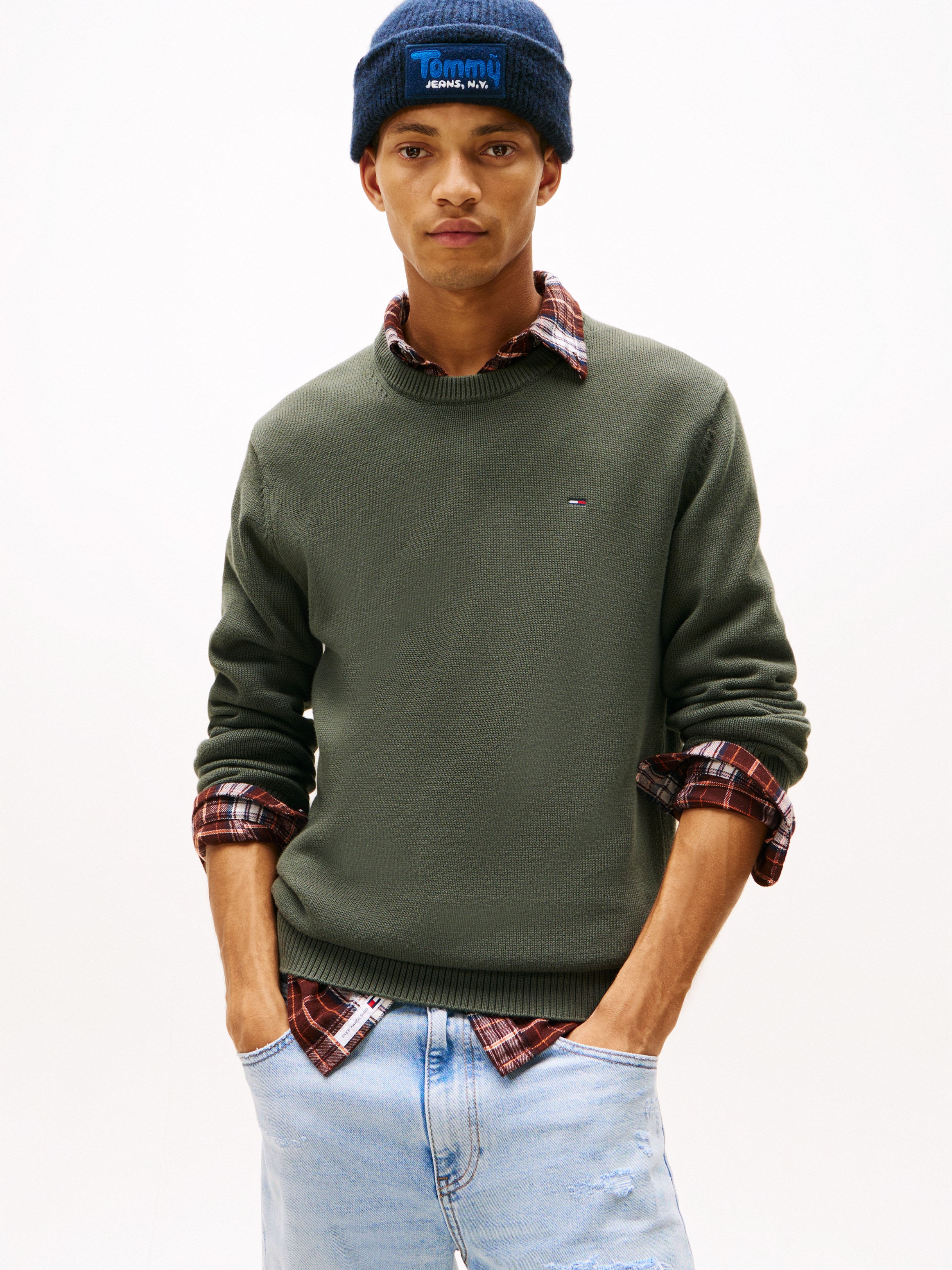 Tommy Jeans Rundhalspullover, Slim fit mit Rundhalsausschnitt günstig online kaufen