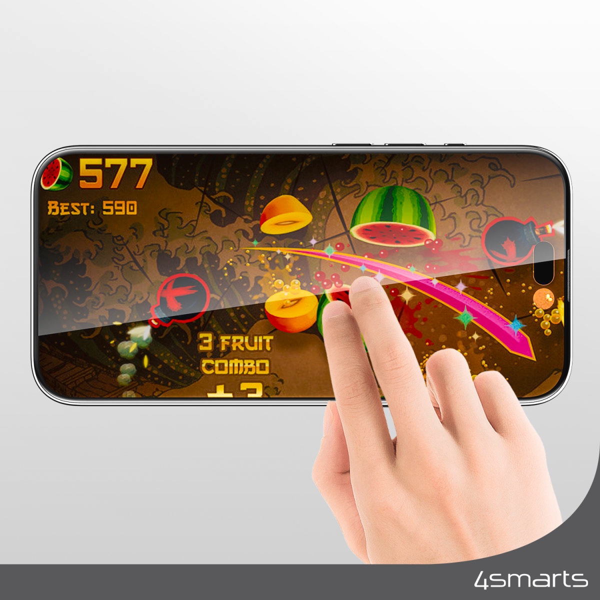 4smarts Displayschutzglas »Second Glass Privacy mit Montagerahmen«, für Apple iPhone 15 Plus, Displayschutzfolie, Schutzfolie, Sichtschutz, kratz- & stoßfest
