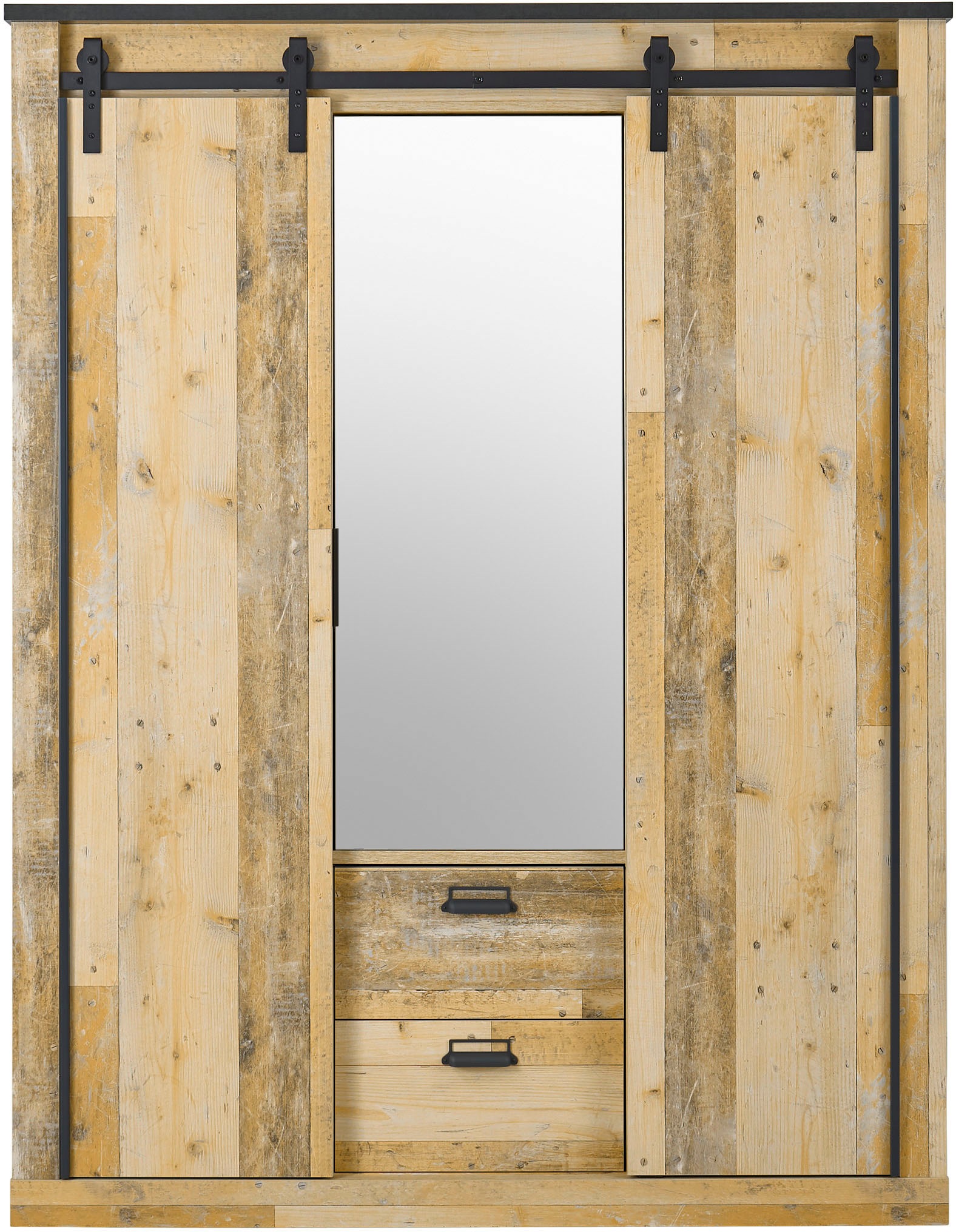 Home affaire Kleiderschrank "SHERWOOD Schlafzimmerschrank mit Spiegel,2 Sch günstig online kaufen