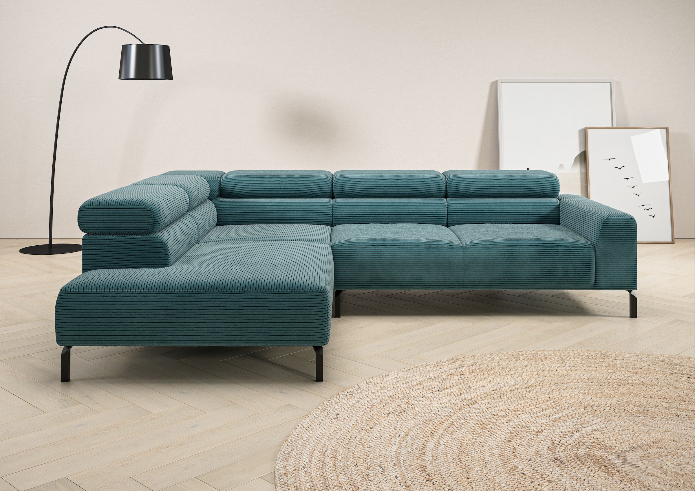 Places of Style Ecksofa "Antonelli, L-Form, inkl. Kopfteilverstellung, Brei günstig online kaufen