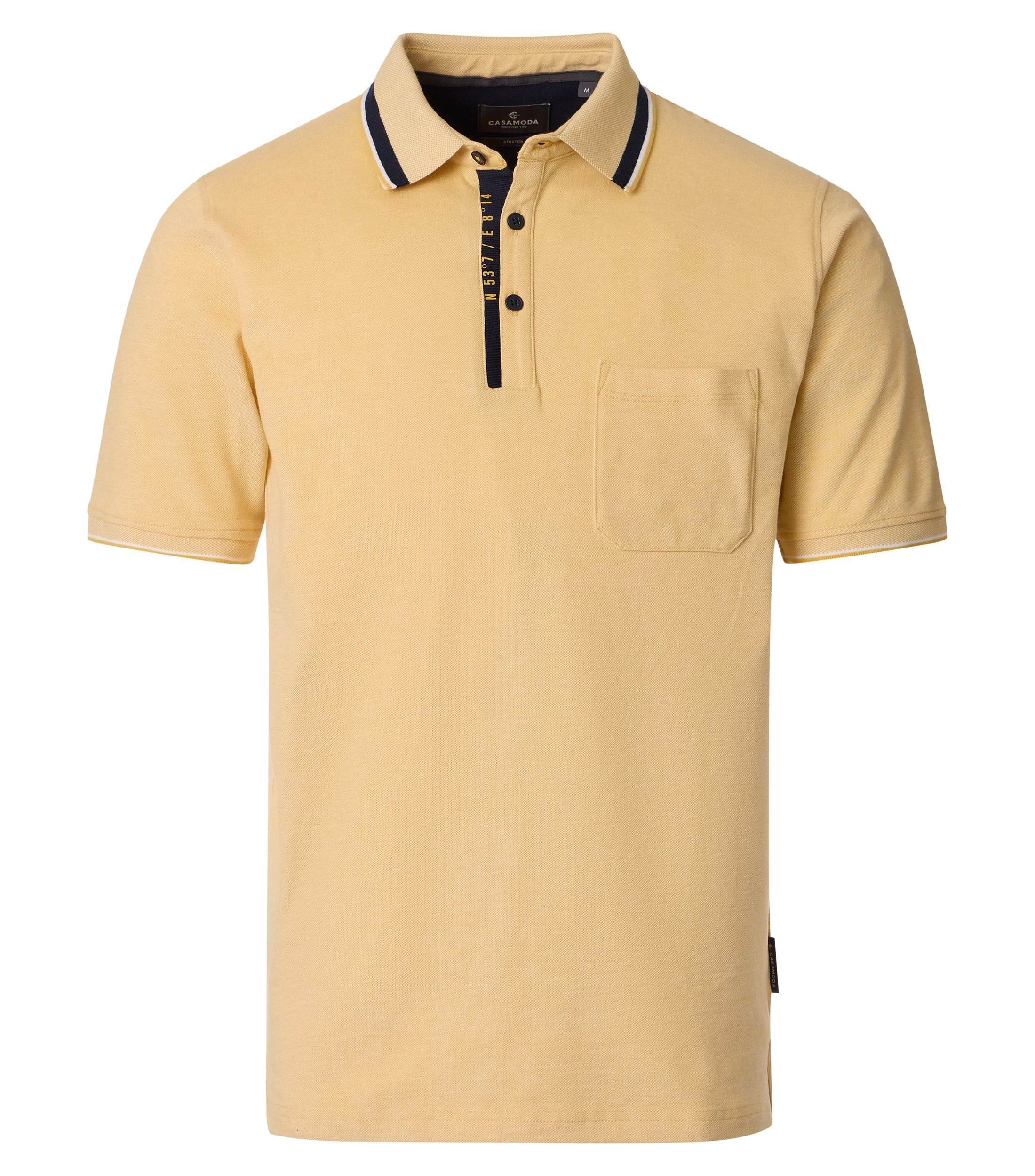 Poloshirt CASAMODA "CASAMODA Polo-Shirt uni", Damen, Gr. S, gelb, 95% Baumwolle, 5% Elasthan, Shirts