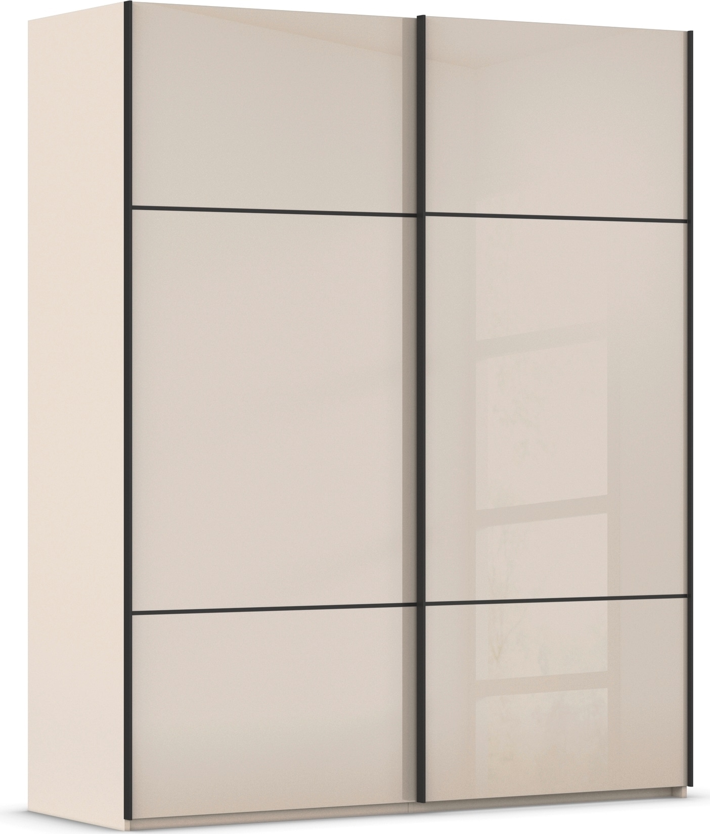 rauch "Kleiderschrank Schrank Garderobe Schlafzimmerschrank SCALE-TRIO" edle dreigeteilte Front mit 2 Zierleisten Glasfront MADE IN GERMANY