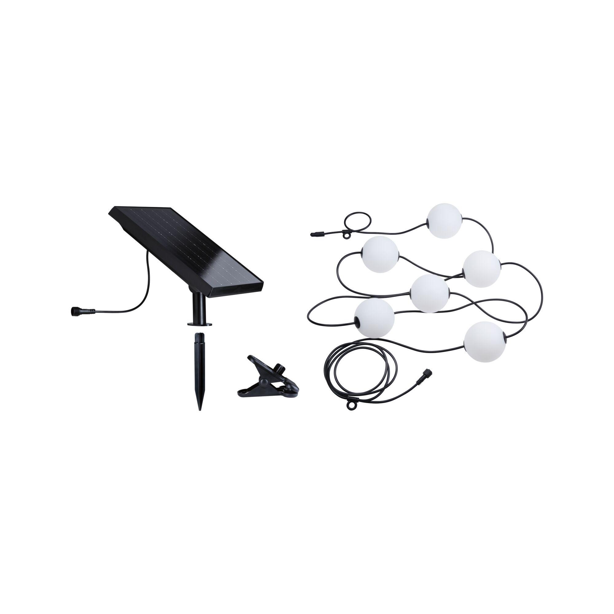 PAULMANN LED-Lichterkette "Naima IP67 3000K 5,8m 6x60lm Schwarz", schwarz, Flammen 6 Stk., Gesamtlänge 5,8m, Lichterketten, spritzwassergeschützt