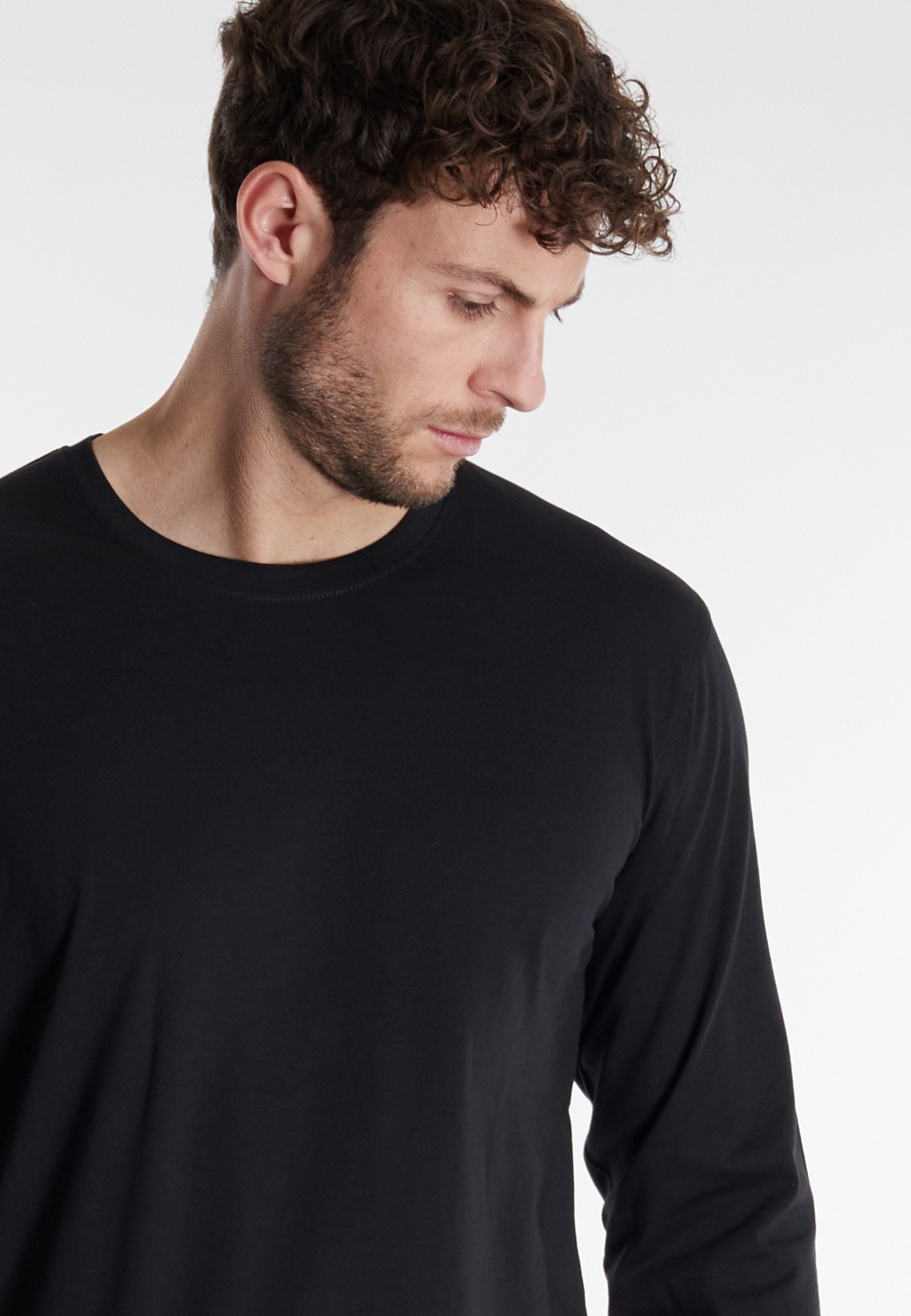 GÖTZBURG Langarmshirt »California«, (2er Pack), basic, Langarm, bequem, Rundhalsausschnitt, locker, 100% Baumwolle