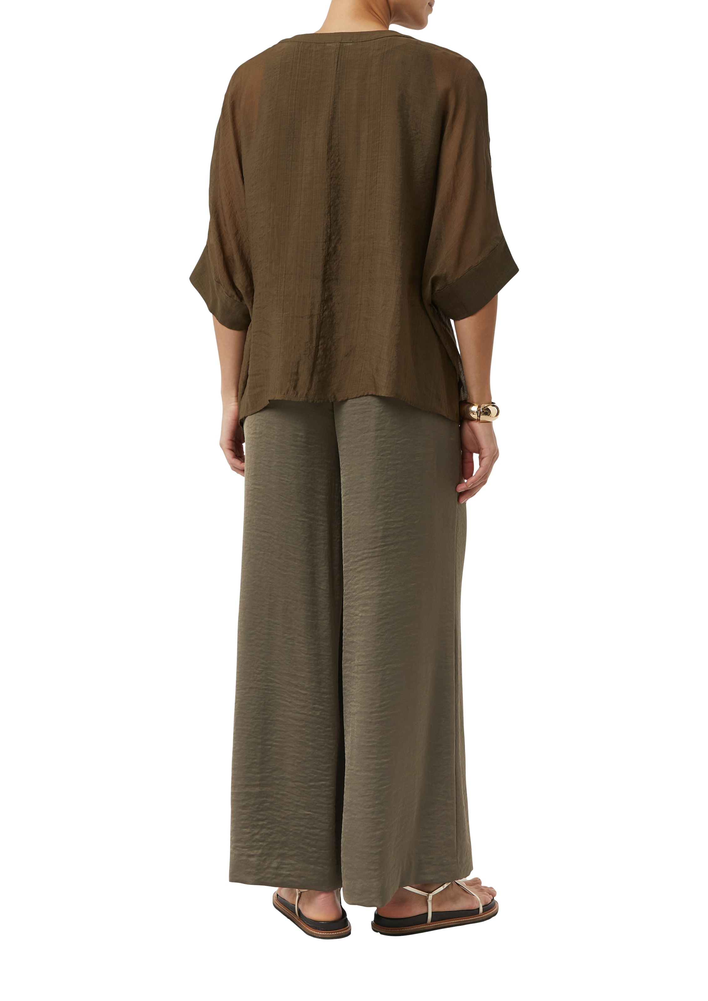 Comma Shirtbluse, im transparenten Look und mit Knopfleiste