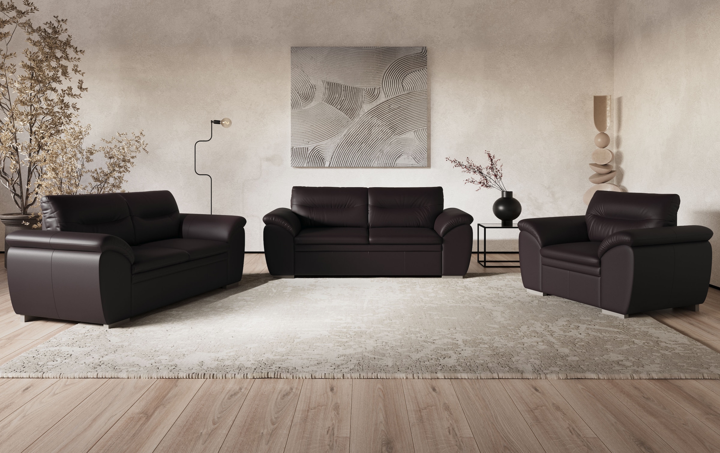 COTTA Polstergarnitur "Leandra", Set bestehend aus: 2-Sitzer & 2,5-Sitzer günstig online kaufen