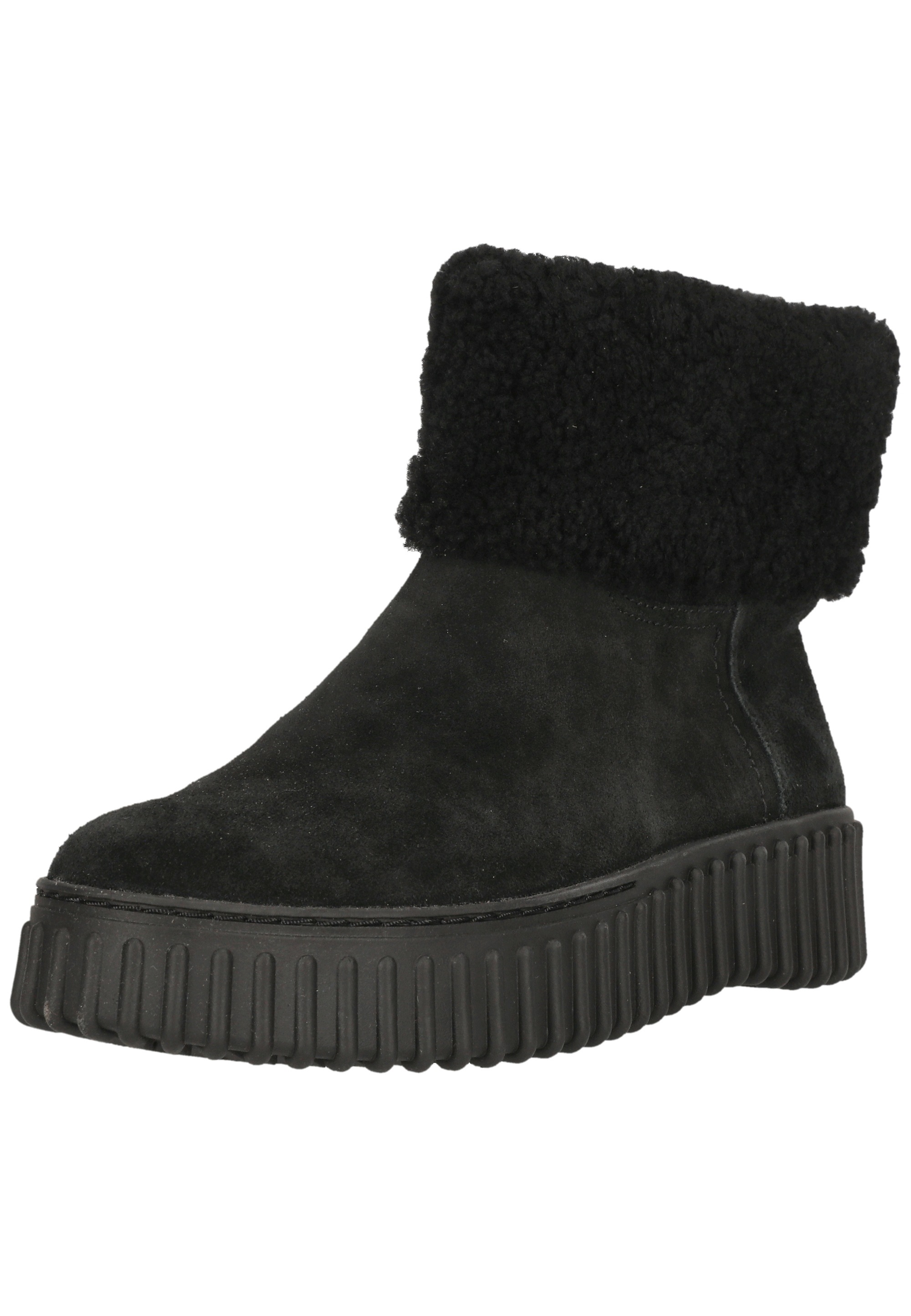 Clarks Stiefel "Torhill Turn Black WLined Sde" mit charakteristischer, gerippter Sohle