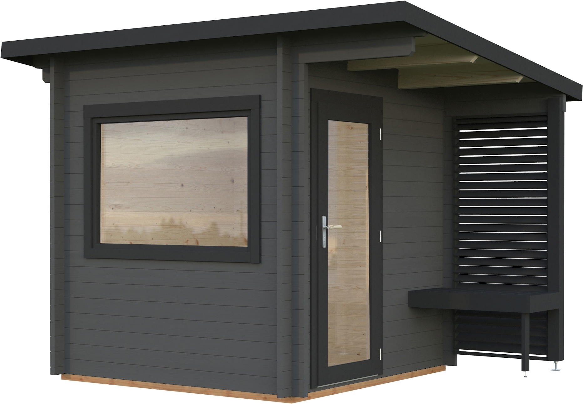 Palmako Dunkelgrau Sauna "Sanna 4,1 M²", Anthrazit, Ohne Ofen, (Ohne Ofen), Saunen - Image 4