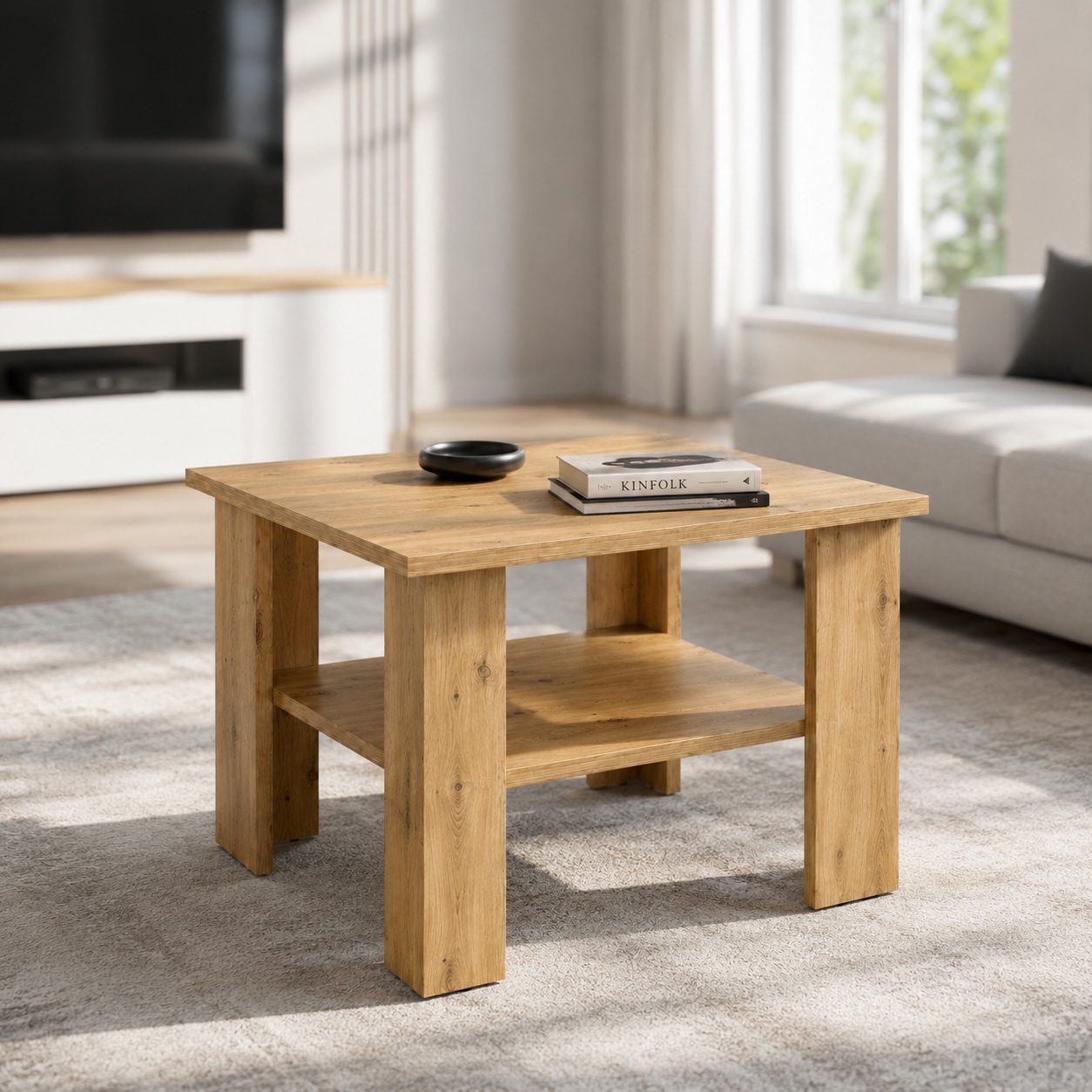OTTO home Couchtisch »CT 2 Wohnzimmertisch, Sofatisch, Beistelltisch, Kaffeetisch« Mit Ablage, quadratisch/rechteckig, weiß Hochglanz oder Artisan-Dekor