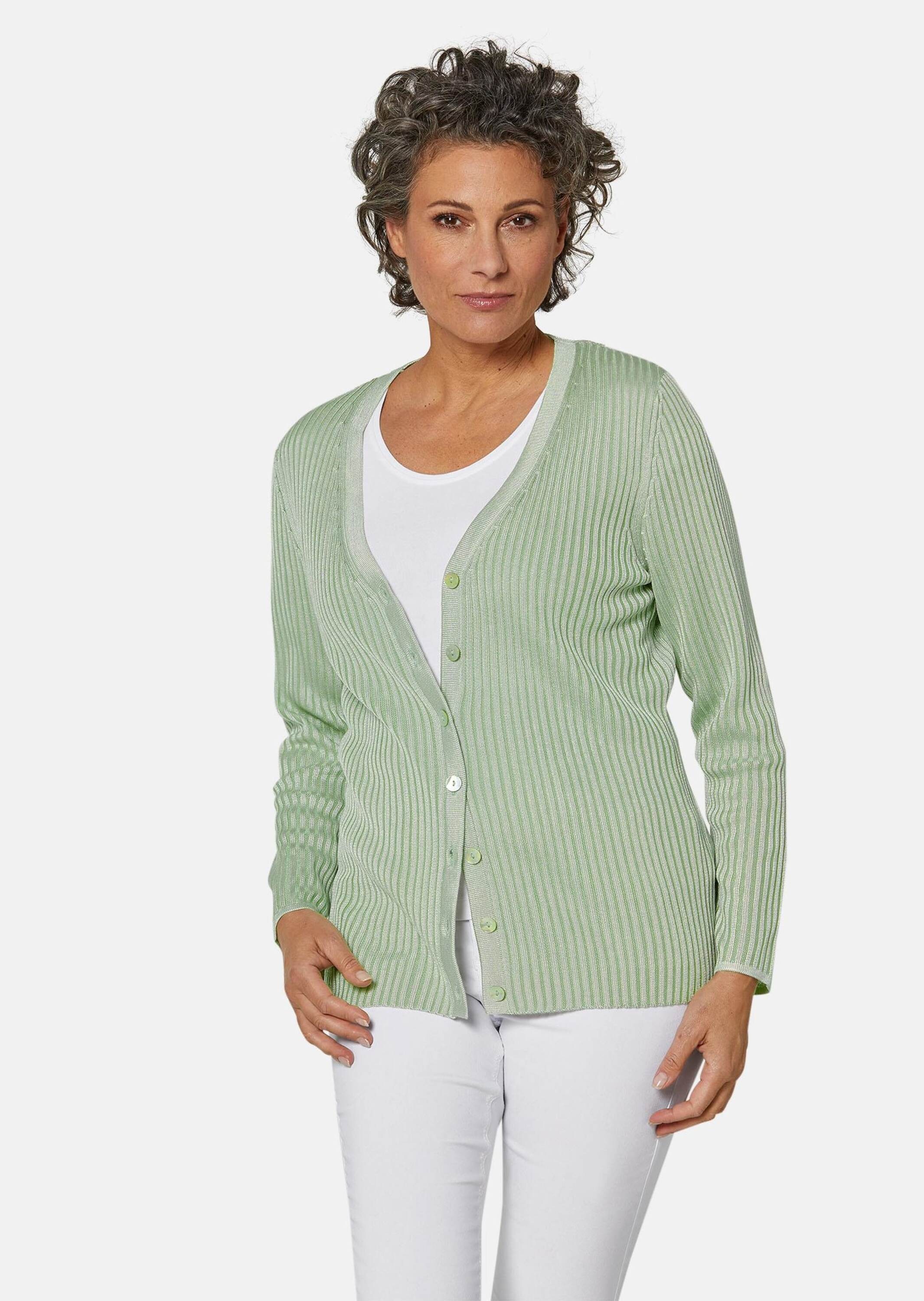 Thumbnail - GOLDNER Strickjacke "Pflegeleichte Strickjacke in hochwertiger Rippenstruktur" Mit echten Perlmuttknöpfen