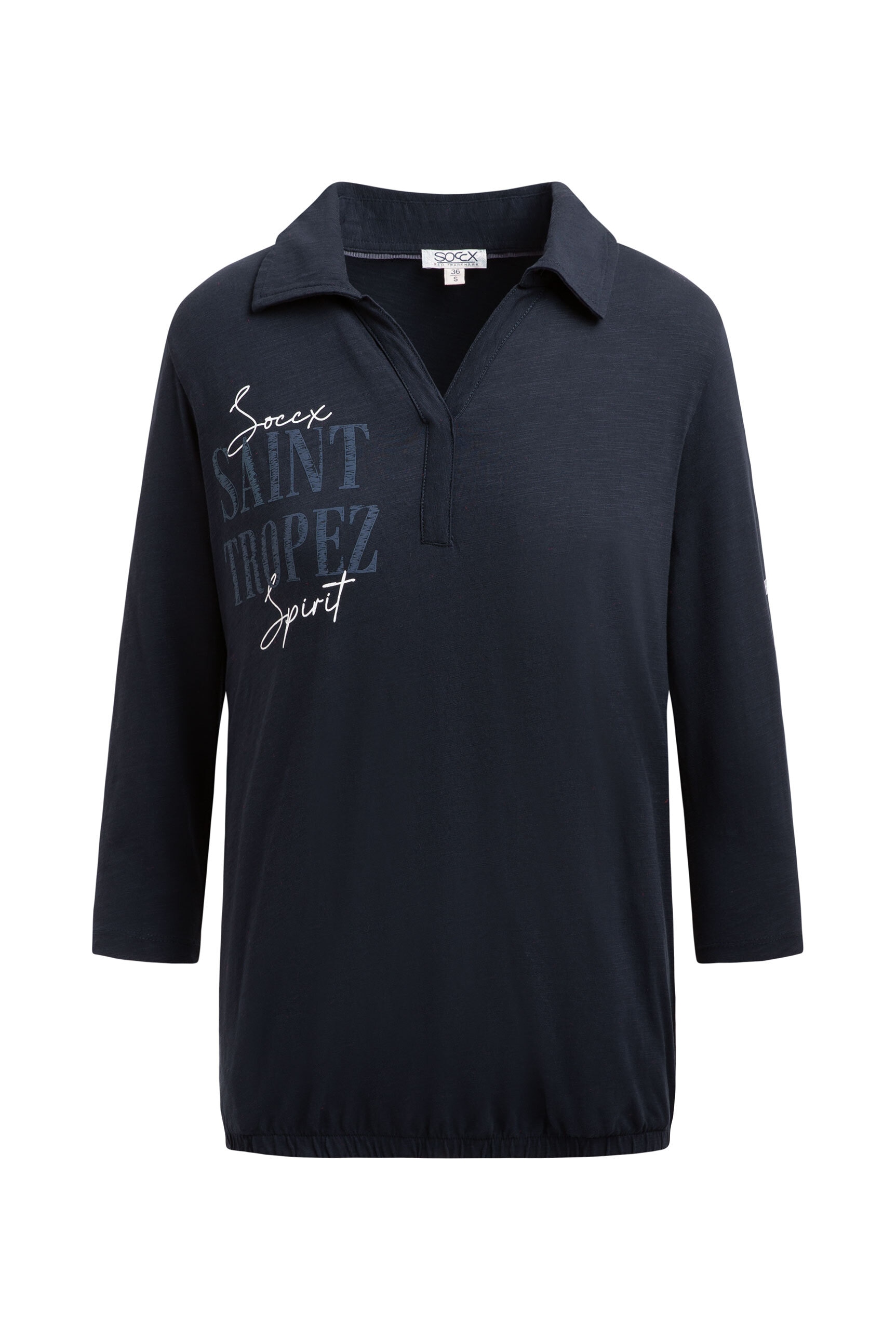 SOCCX Poloshirt mit Gummizug im Saum