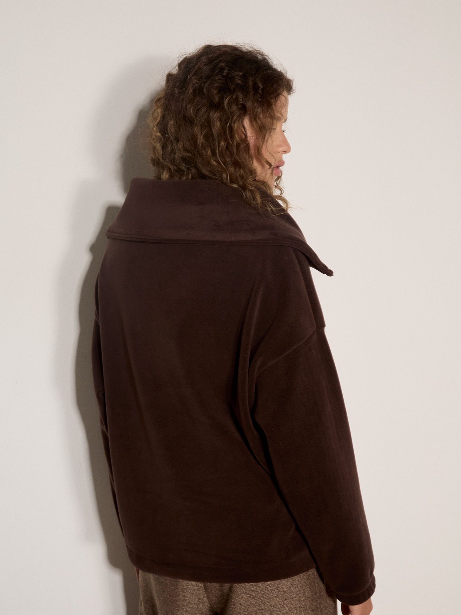 Apricot Rundhalspullover »Teddy-Borg-Fleece-Pullover« mit Trichterkragen