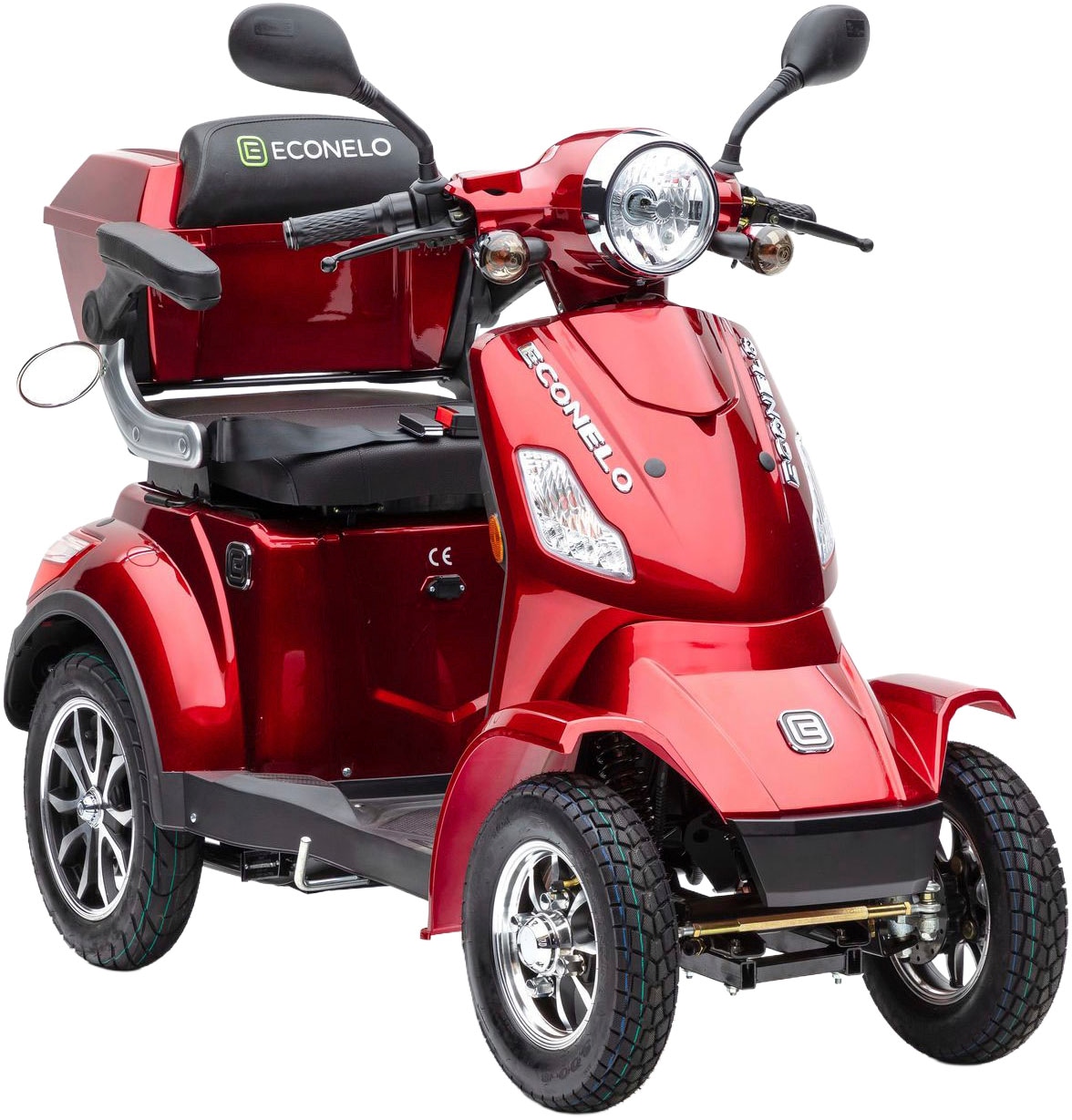 ECONELO Elektromobil "Seniorenmobil P4000, Lithium-Akku, 25 km/h, 1000 Watt", B:70cm H:100cm L:146cm, rot, Elektromobile