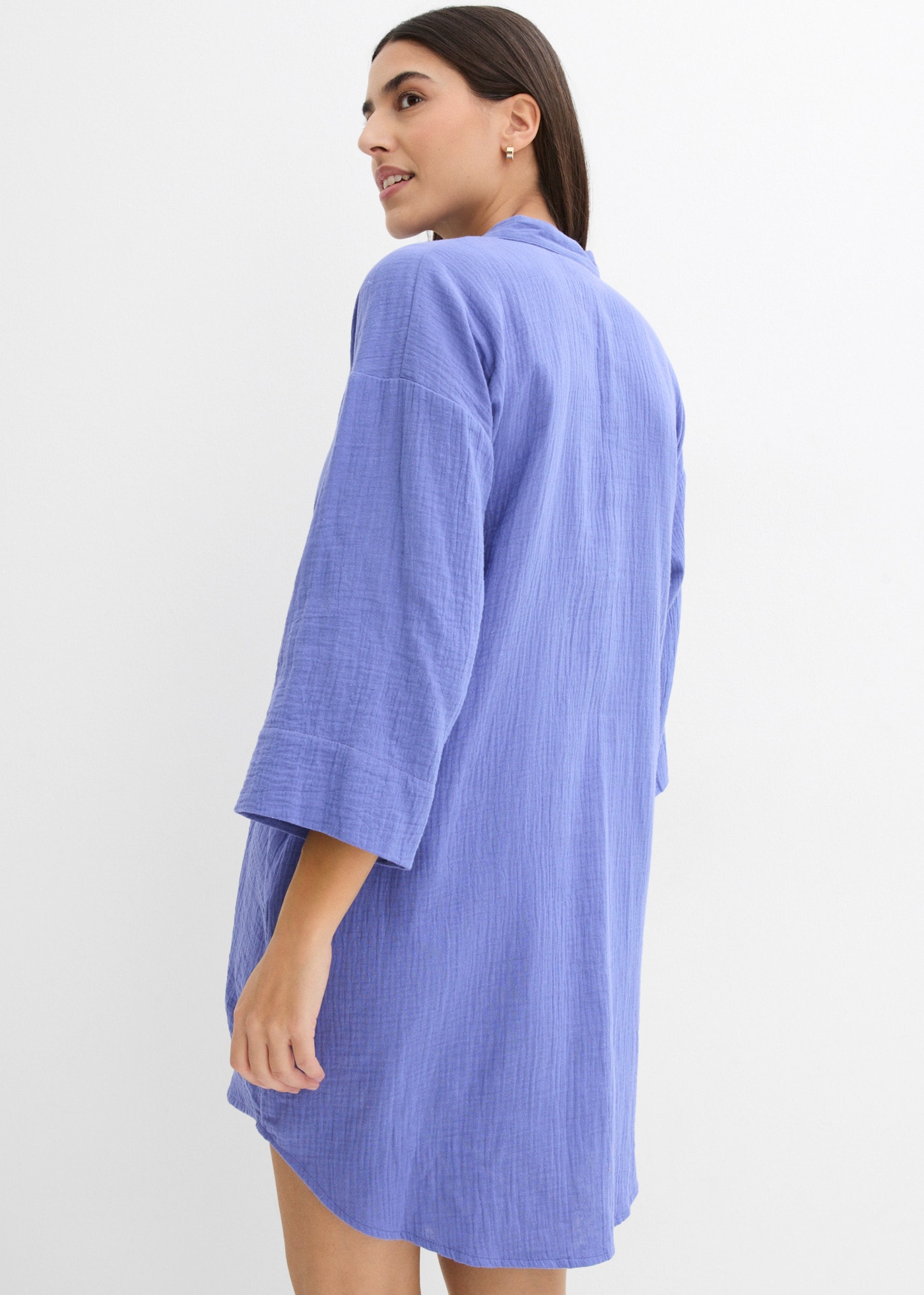 bonprix Blusenkleid aus Baumwoll-Musselin, lockerer Schnitt, leichtes Material