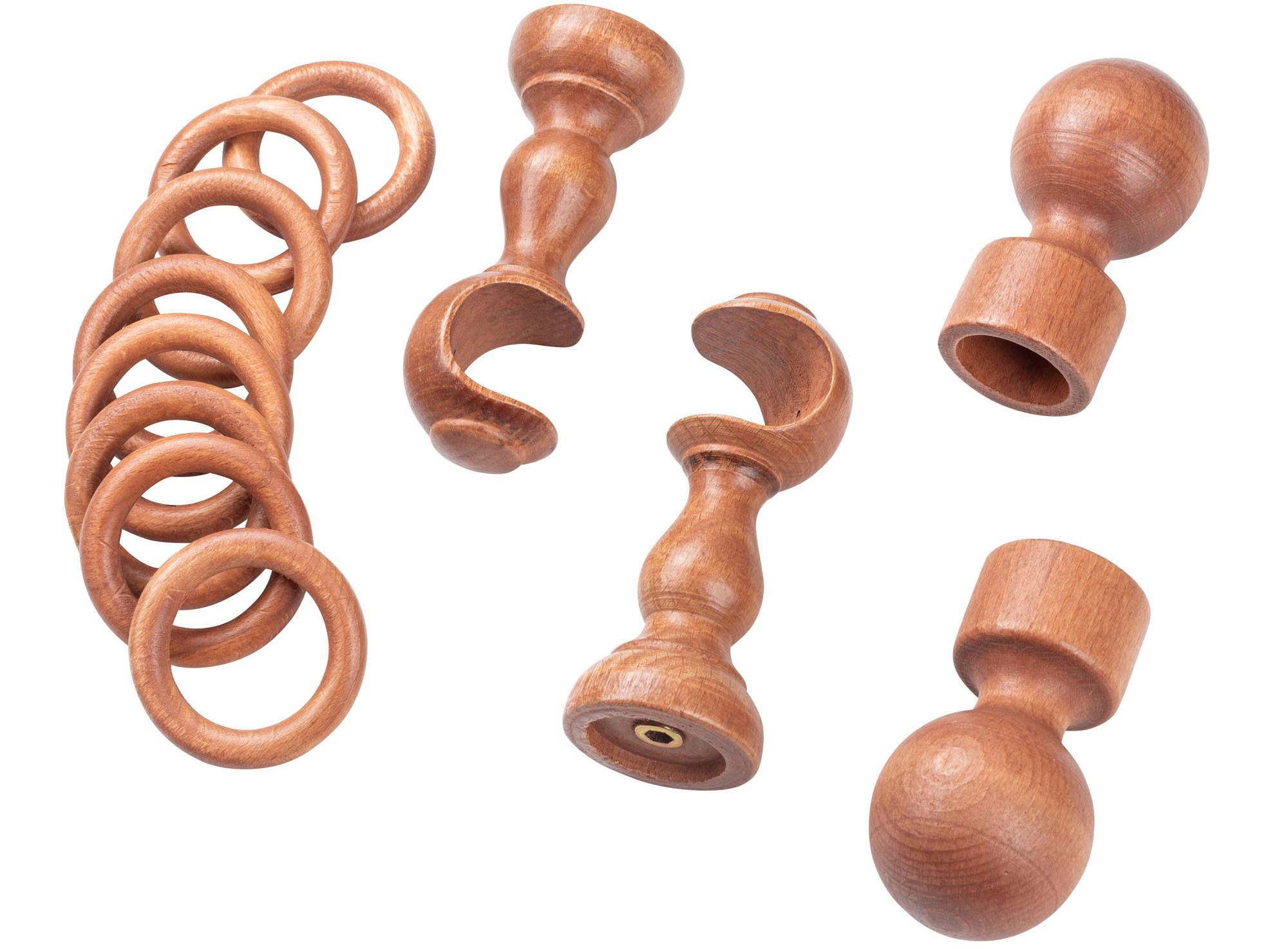 SN DECO GROUP Gardinenstange »Giro«, 1 läufig-läufig, Fixmaß, 28 mm, Holz, verschiedenen Längen und Farbe, Komplettset