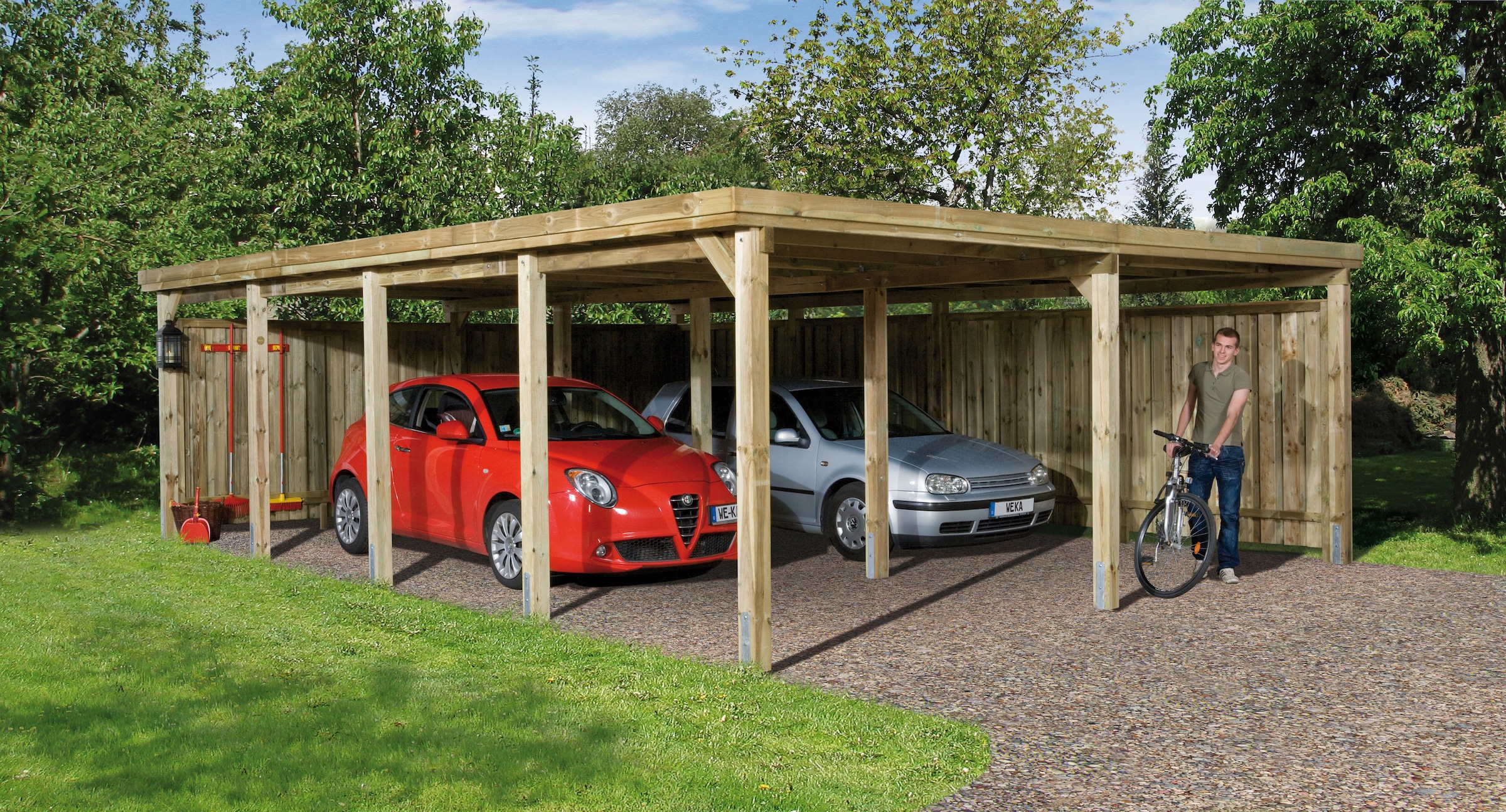 weka Doppelcarport "Gr. 3", Holz, 270 cm, braun