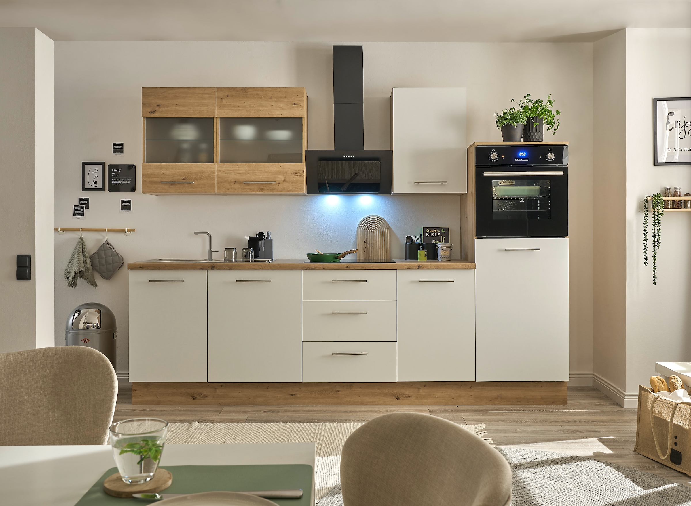 BASIC by Balculina Küchenzeile »Capri«, Breite 280 cm, wahlweise mit E-Geräten, mit Soft-Close-Funktion
