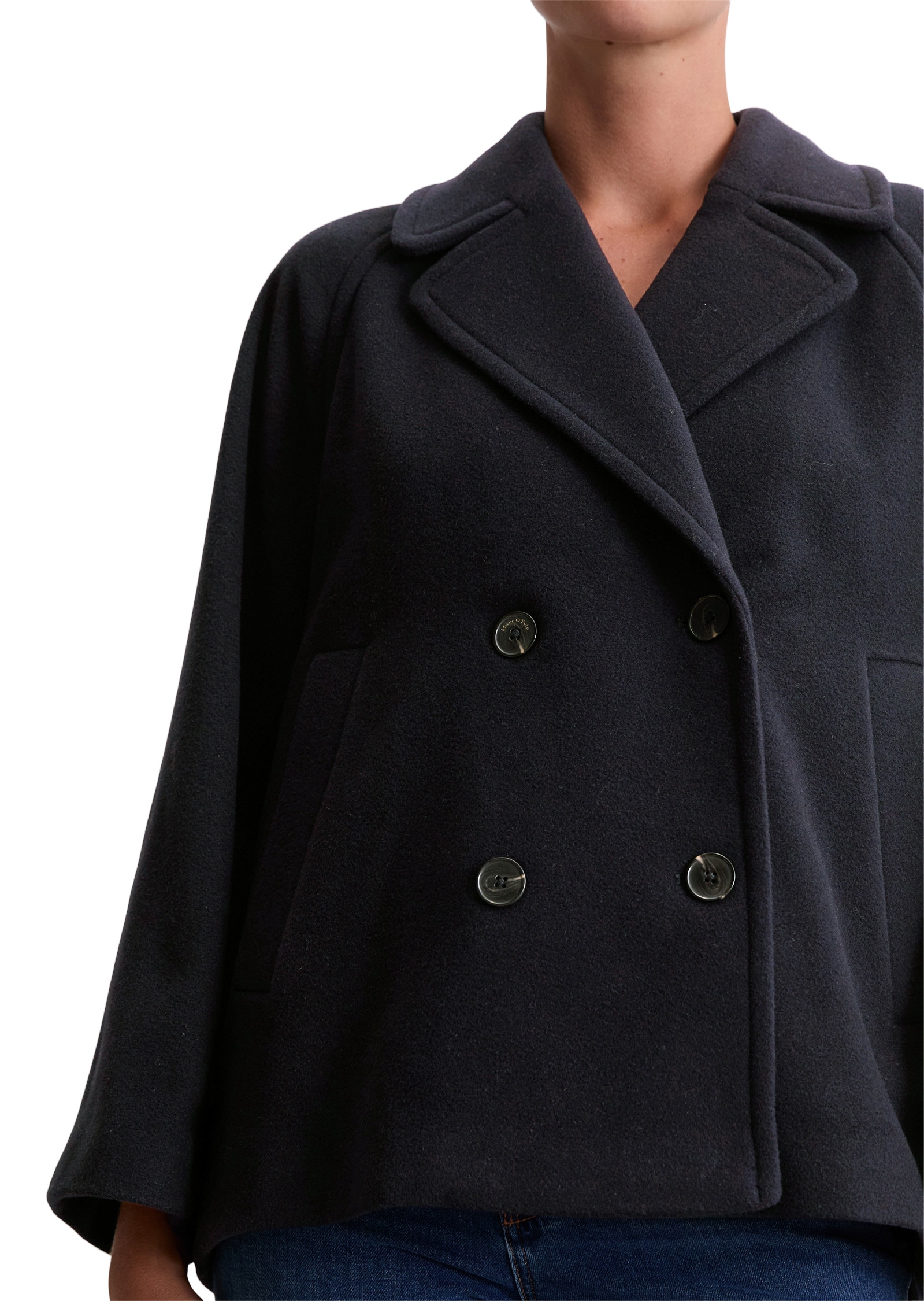Marc O'Polo Outdoorjacke »aus Wolle-Mix«, ohne Kapuze