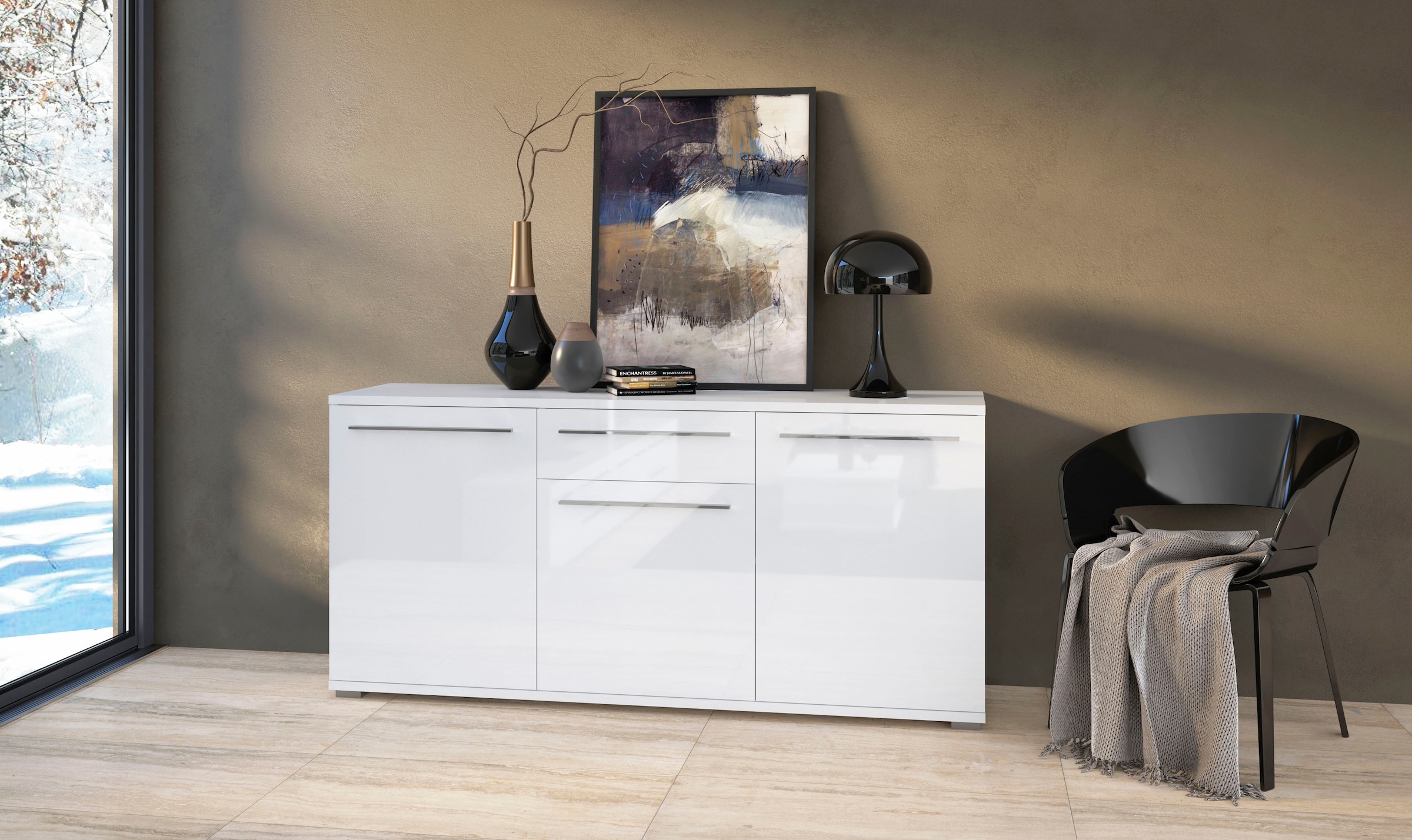 Places of Style Kommode "Piano", (H/B/T): 84,6/180/45,2cm), Hochglanz UV la günstig online kaufen