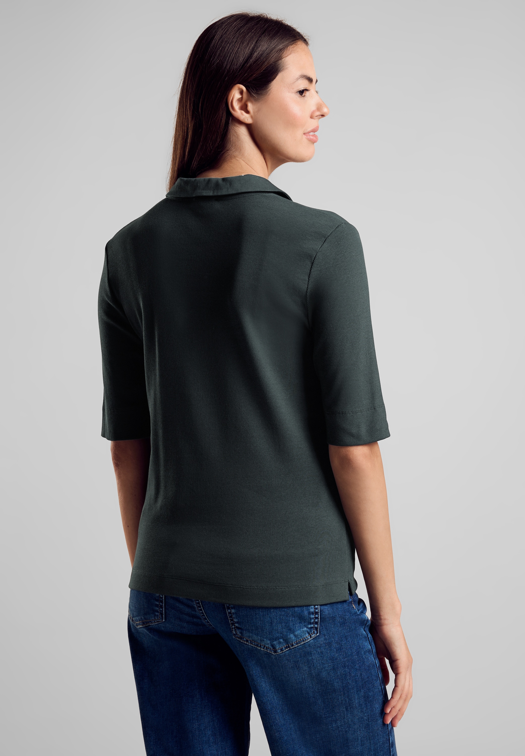 STREET ONE Poloshirt, aus Baumwolle mit Stretchante